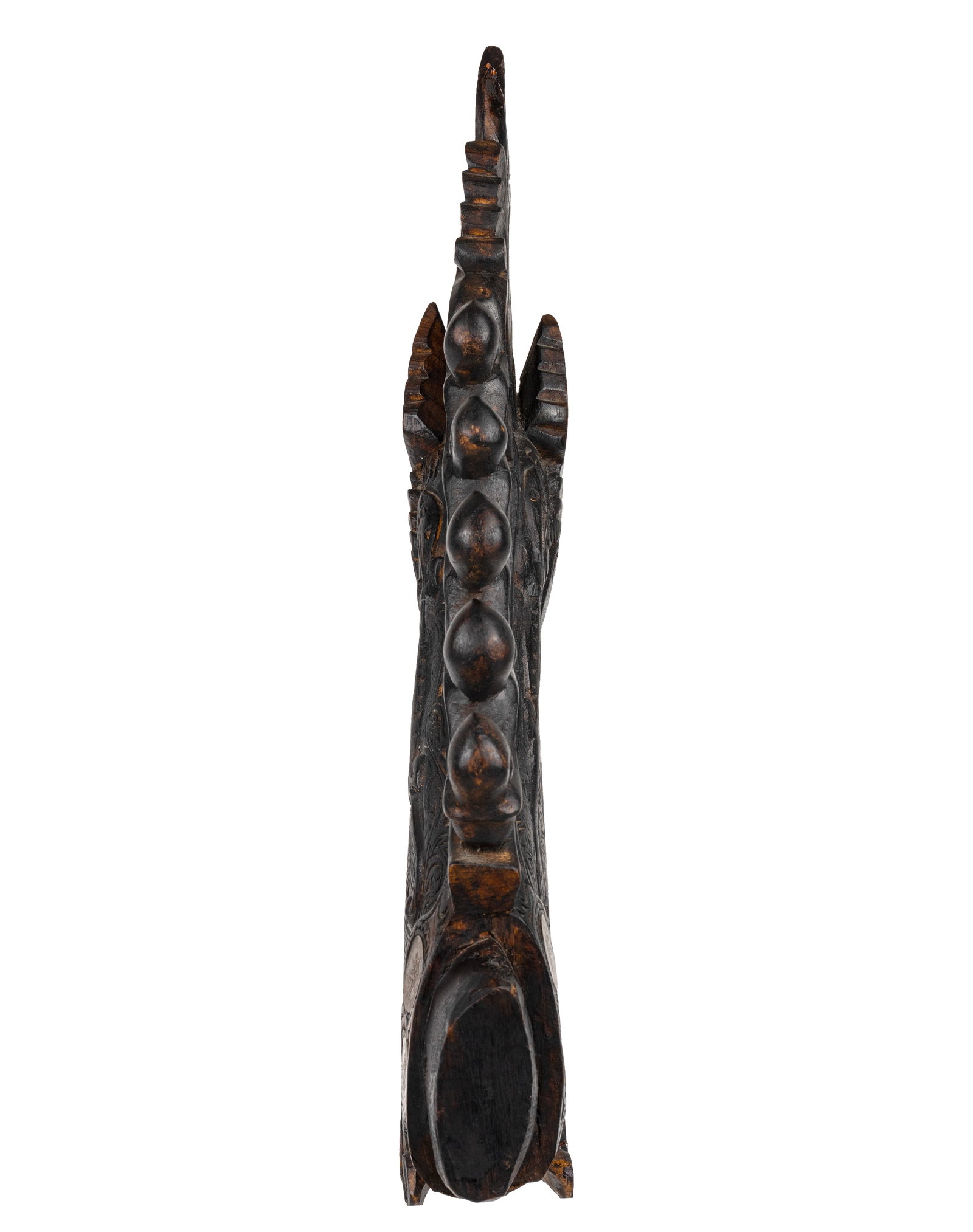 Carved wood horn of medicine batak - 4