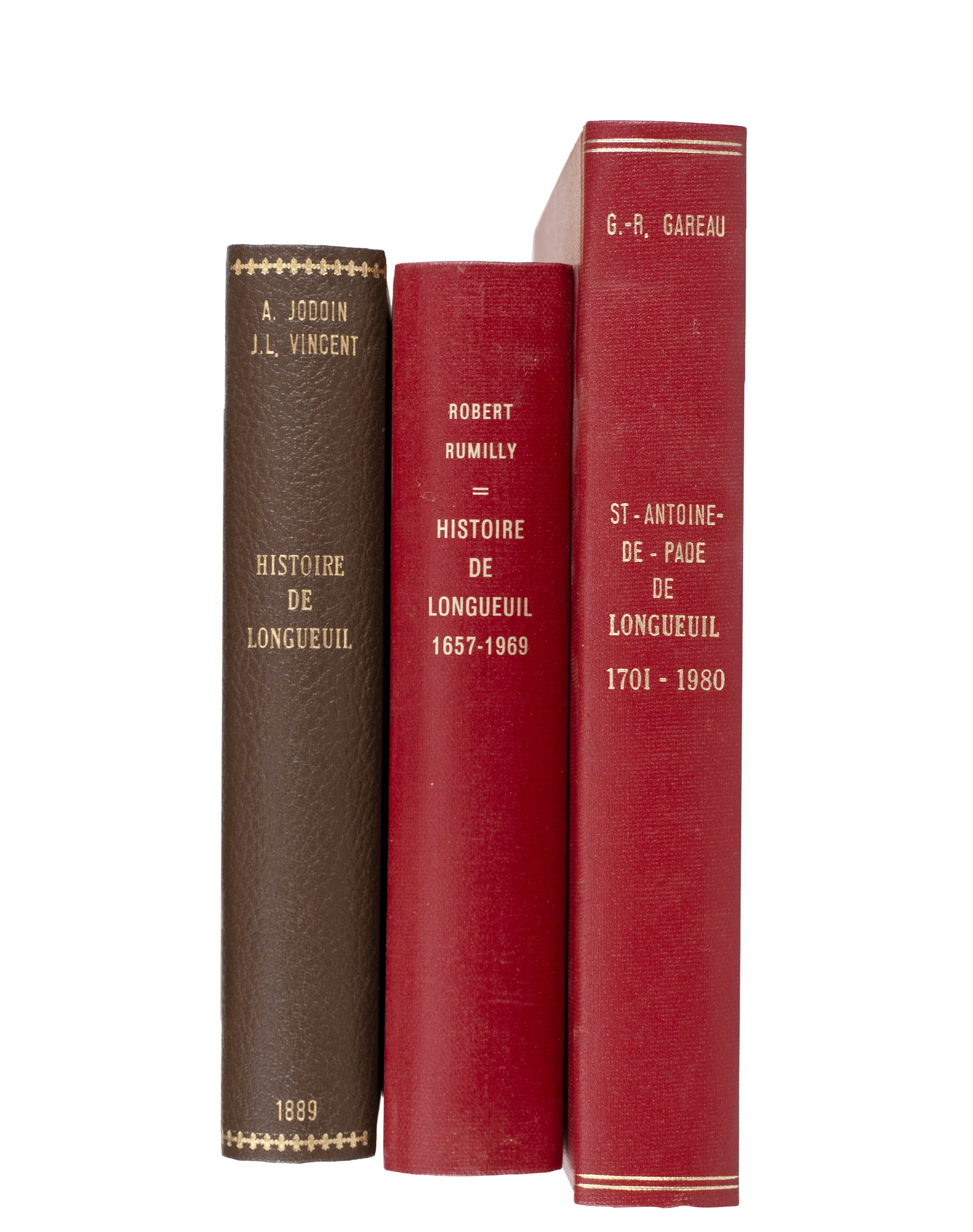Longueuil history lot: Lot histoire de Longueuil Inclut Jodoin, Alex, Vincent, J.L., Histoire de Longueuil et de la famille de Longueuil, Imprimerie Gebhardt-Berthiaume, Montral, Édition originale 1889, Rumily,