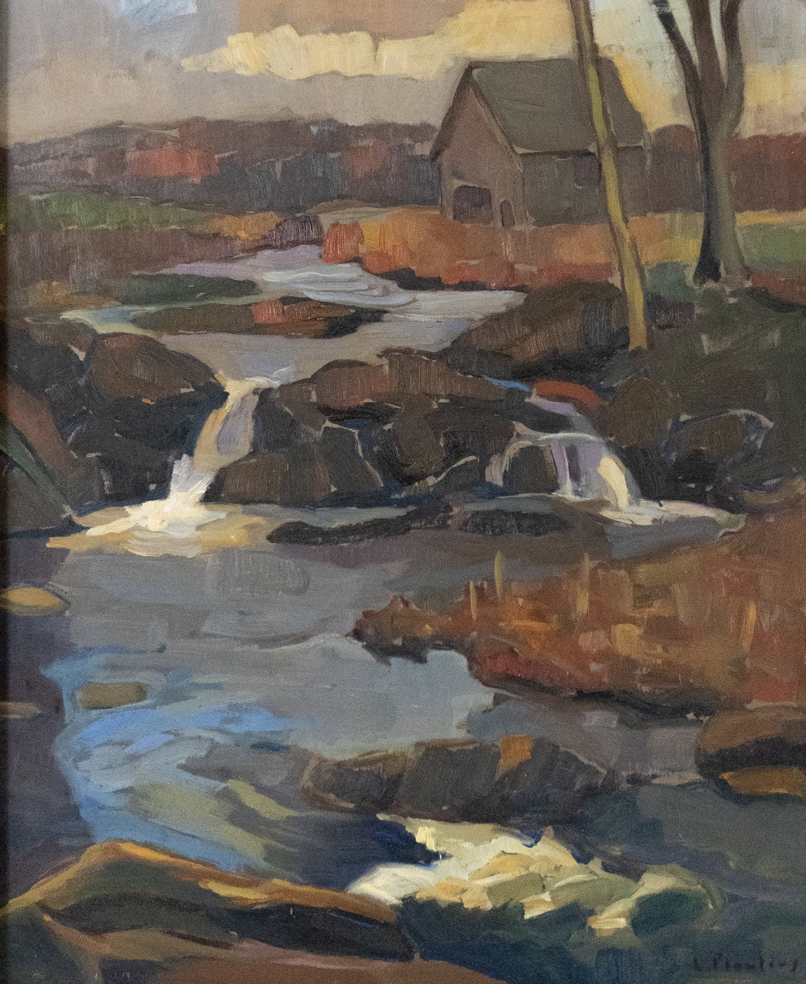 Actif XXe / Active 20th C - Stream landscape (1 of 4)