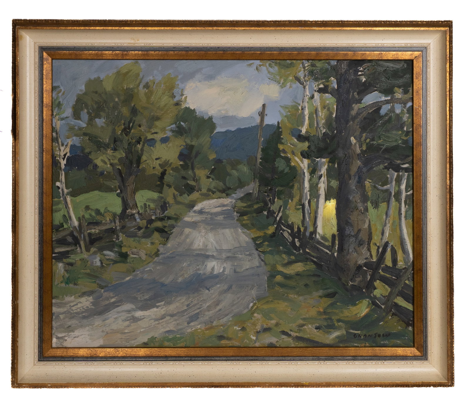Gransow, Helmut - Country road: Gransow, Helmut (1921-2012) Chemin de campagne Huile sur panneau signée en bas à droite Dimension: 23'' x 29'' 59 cm x 74 cm ------------- Gransow, Helmut (1921-2012) Country road Oil on