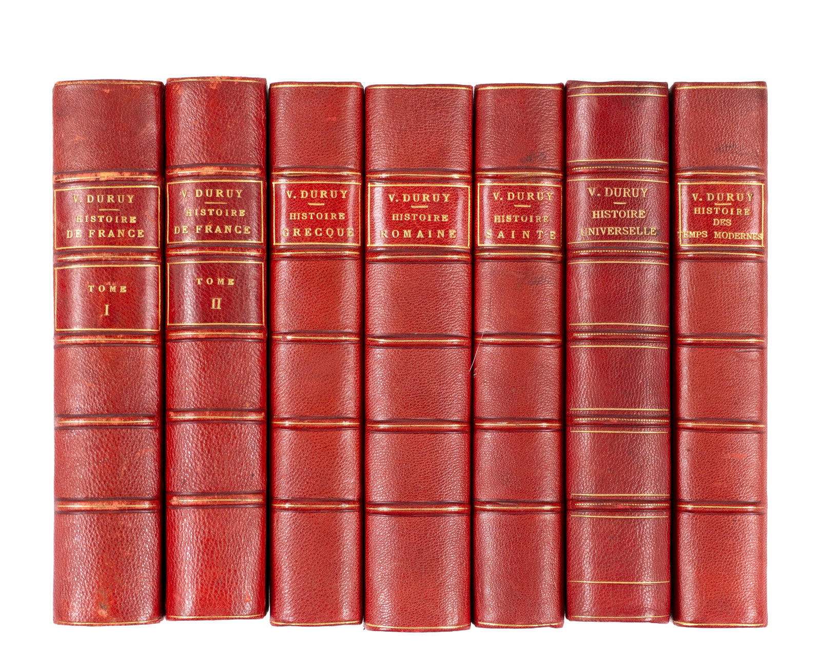 Duruy, Victor - Set of 7 history books - From 1879 to 1889: Duruy, Victor (1863-1936) France Lot de 7 ouvrages d'histoire (From 1879 to 1889) Duruy, Victor, Histoire universelle (1881), Histoire de France (1884), Histoire des temps modernes (1887), Histoire