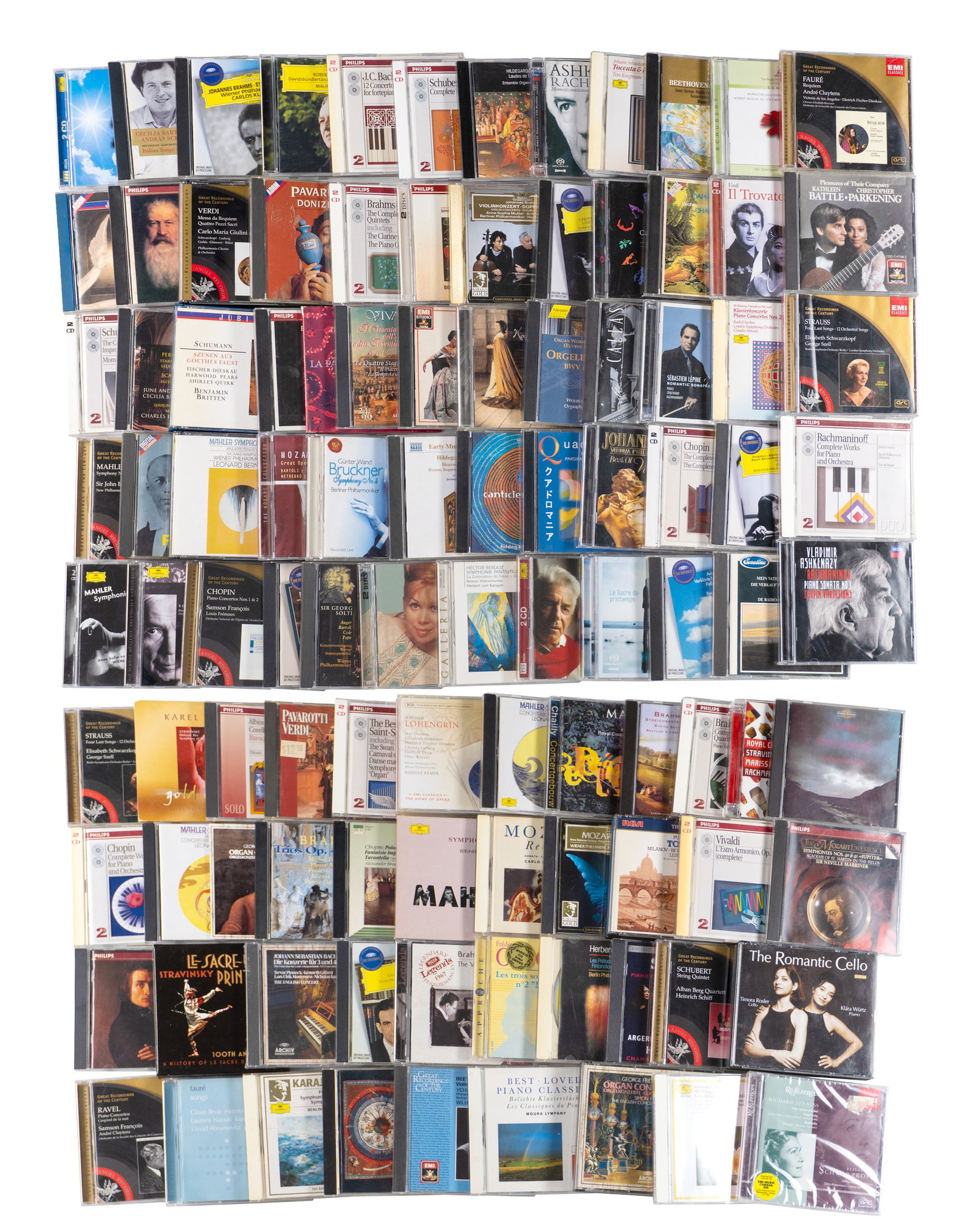 Classical music CD collection: Collection de CD de musique classique Lot de 100 CD différents, inclut plusieurs de l'étiquette Deutsche Grammophon Rapport de condition: Excellente condition, sans égratignures, quelqu