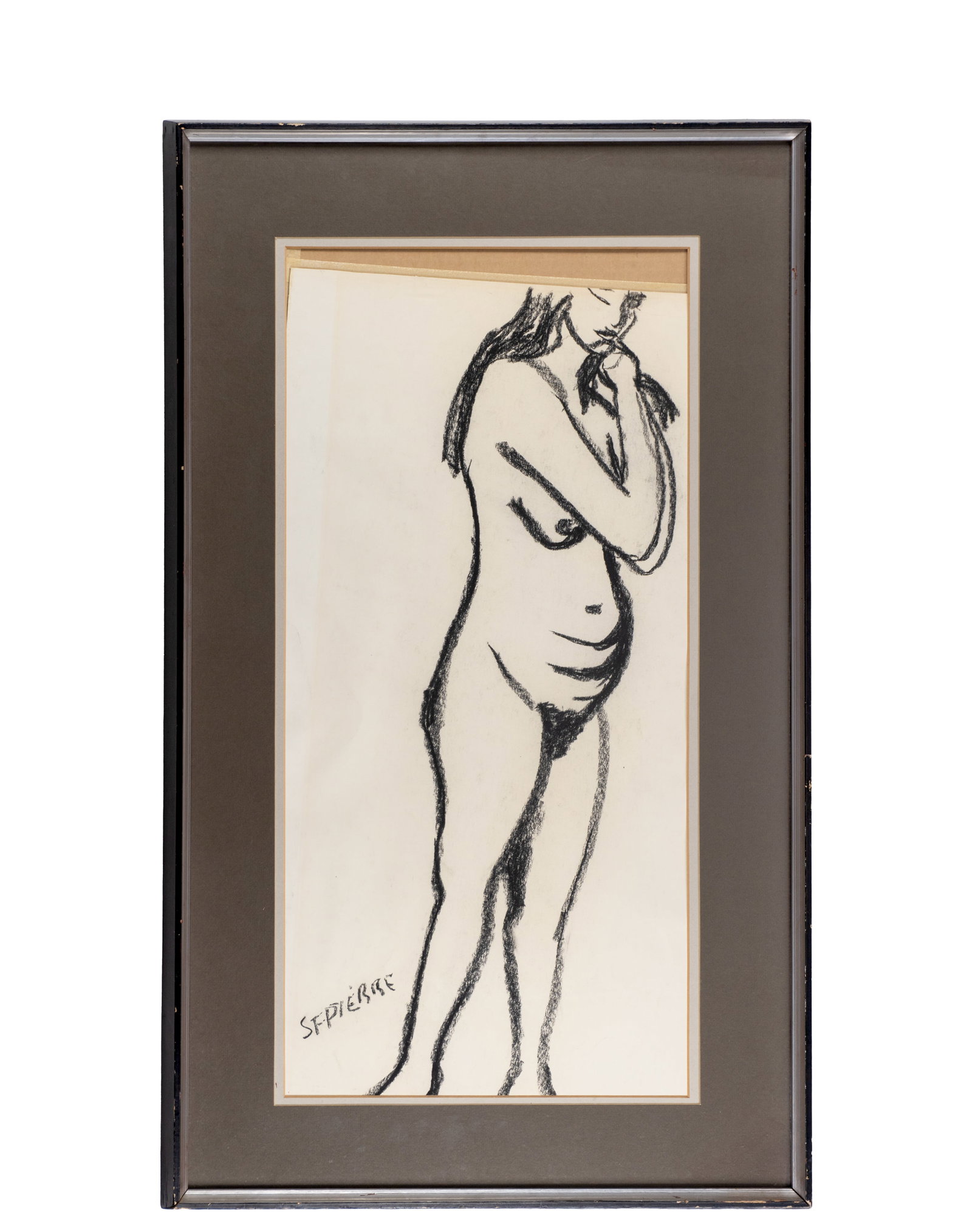 St-Pierre, Georges - Female nude: St-Pierre, Georges (XX-XXIe) Nu féminin Pastel sur papier signé en bas à gauche Dimension: 13" x 25" 33 x 63.5 cm ------------- St-Pierre, Georges (XX-XXIe) Female nude Pastel on pa