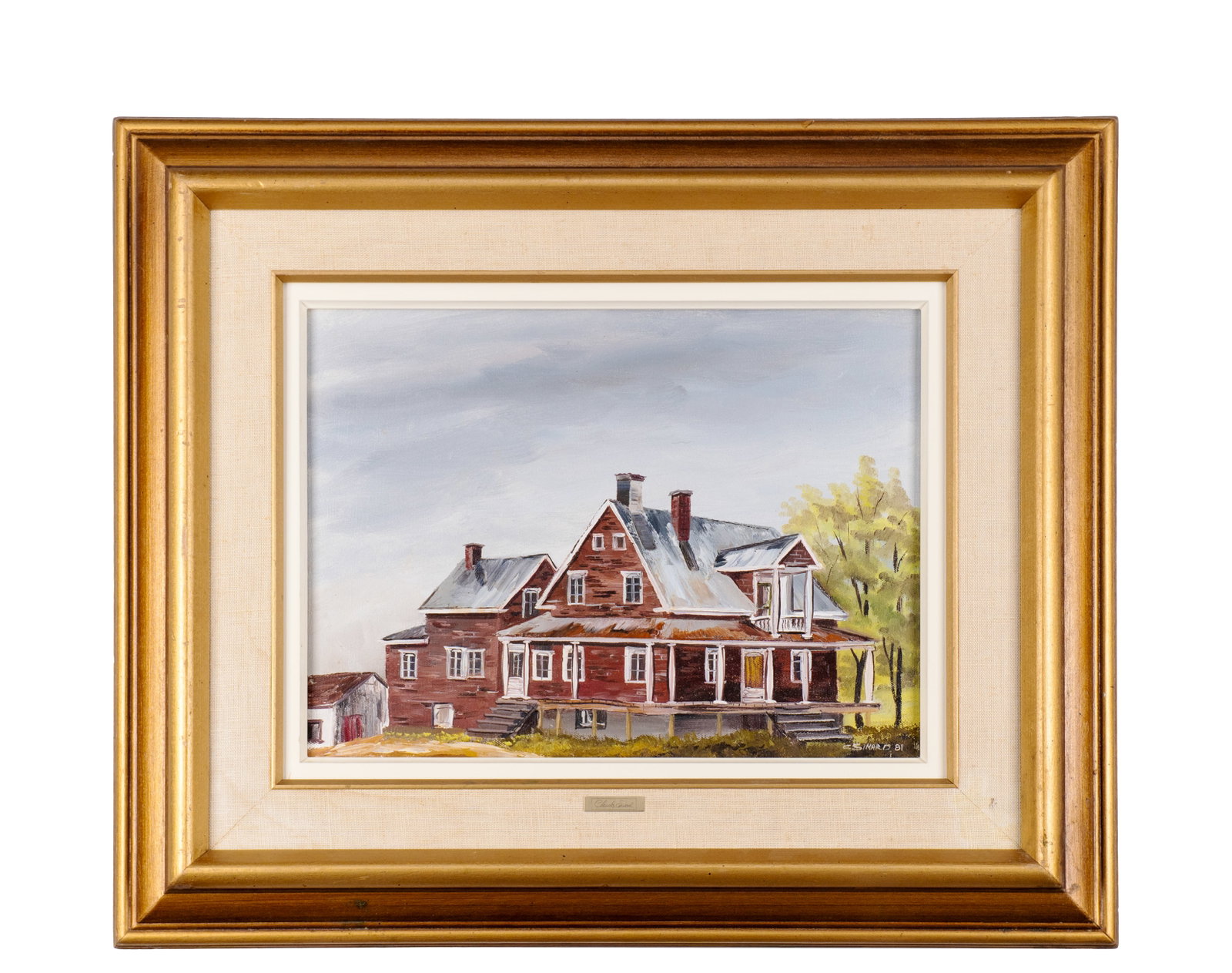 Simard, Claude - House - 1981: Simard, Claude (1932-2005) Canada Maison (1981) Huile sur toile signée en bas a droite Dimension: 11" x 15" 29 x 39cm ------------- Simard, Claude (1932-2005) Canada House (1981) Oil on canvas