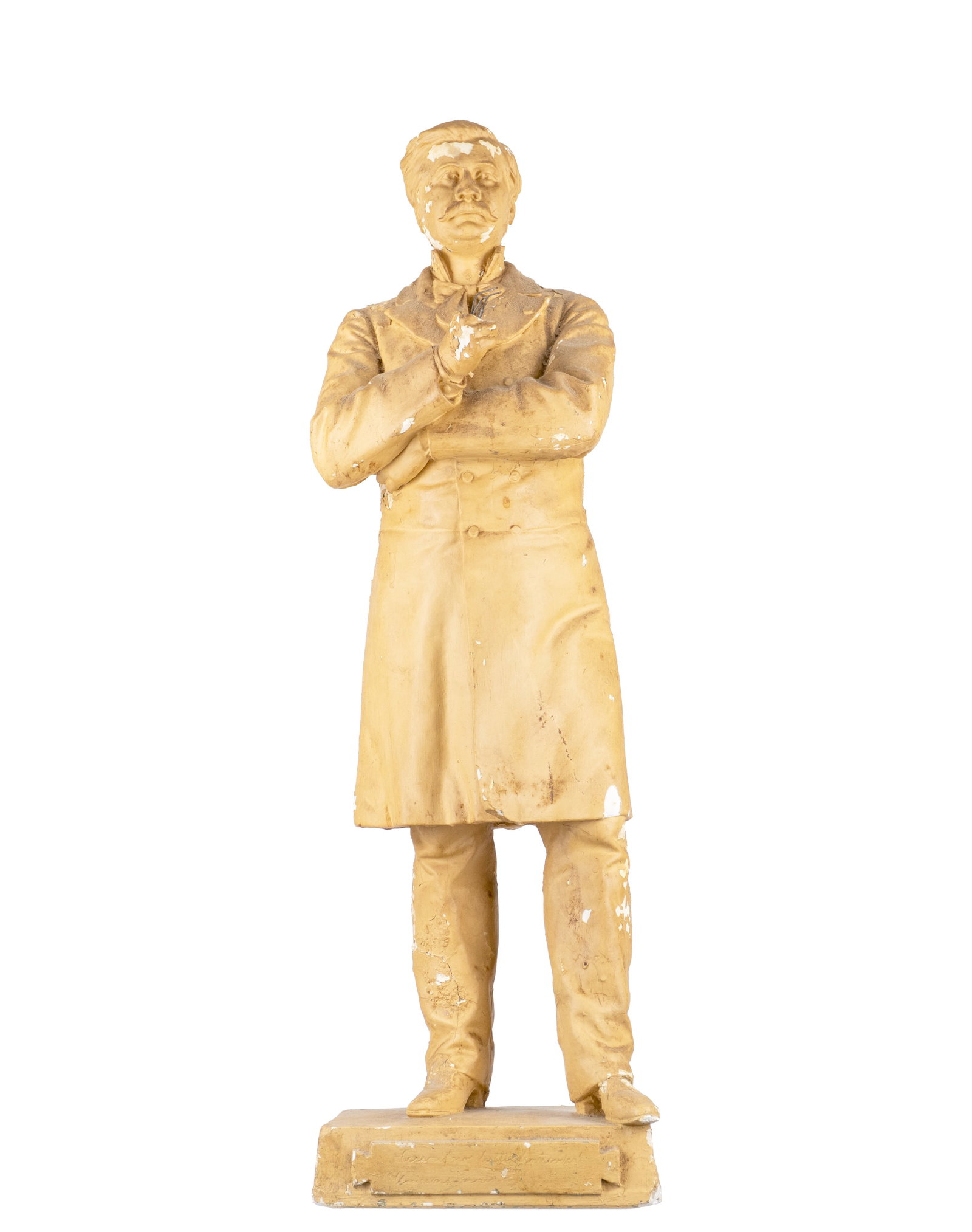 Hebert, Louis Philippe - Mercier: Hebert, Louis Philippe (1850-1917) Mercier Description: Unsigned plaster with matte glaze Dimension (PO): 27" x 8" x 7" Dimension (CM): 68,5 x 20 x 18 cm Condition report: Many spots where the patina