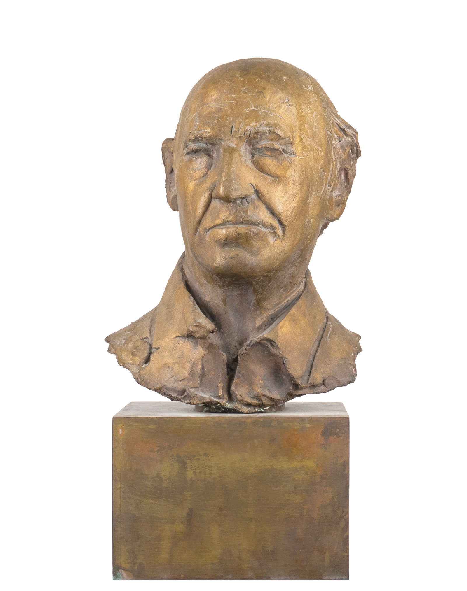 Manzu, Giacomo - Nathan Cummings: Manzu, Giacomo (1908-1991) Nathan Cummings Description: Bronze portrait of Nathan Cummings. Engraved signature on the back: "Manzu". Dimension (PO): 20" x 8" Dimension (CM): 51 x 20 cm Condition