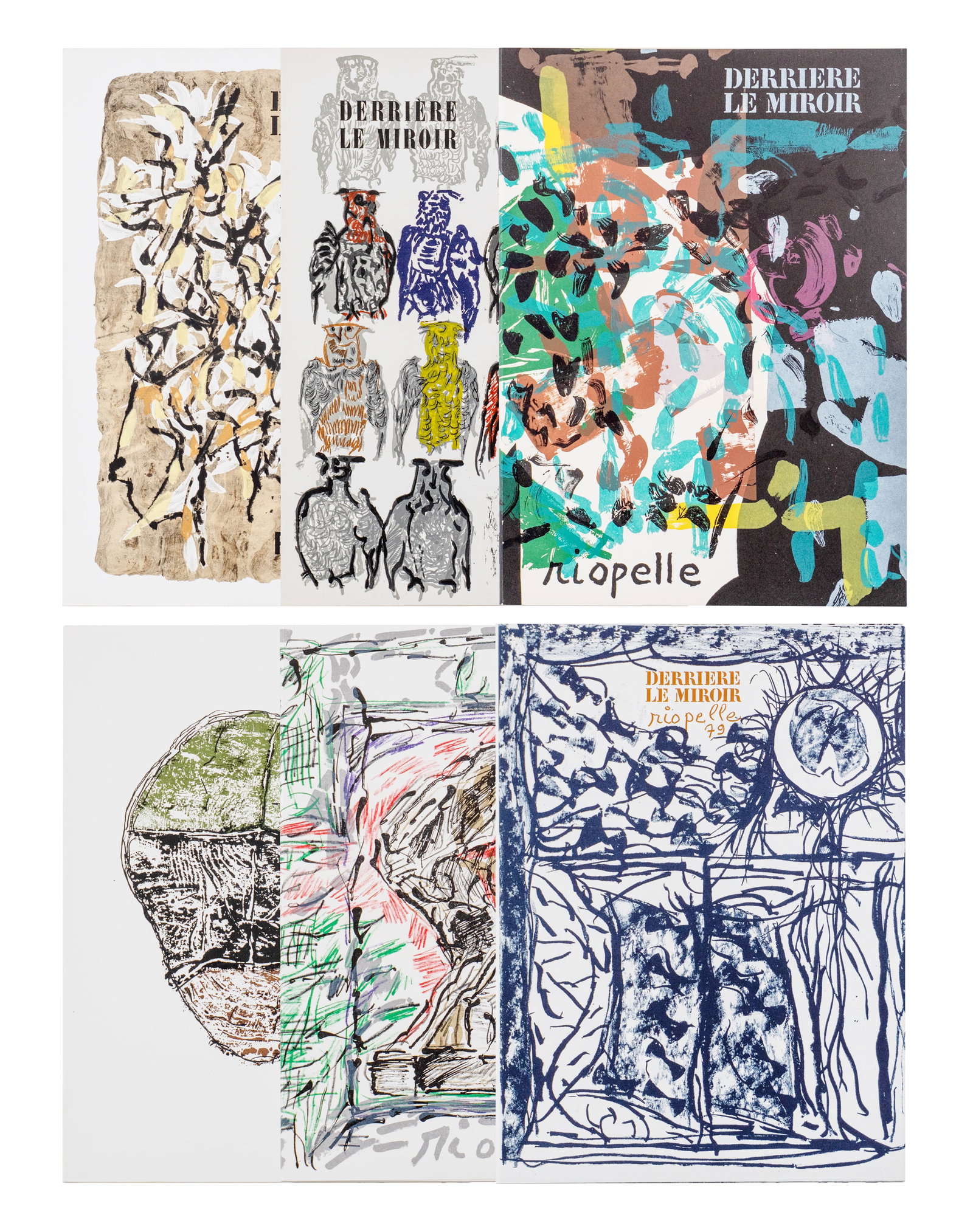 Riopelle, Jean-Paul - Catalogue - Collection complète - 1966-1979: Riopelle, Jean-Paul (1923-2003) Catalogue - Collection complète (1966-1979) Description: Complete set of all published issues of the magazine "Derrière le Miroir" dedicated to Riopelle. #160, #171,