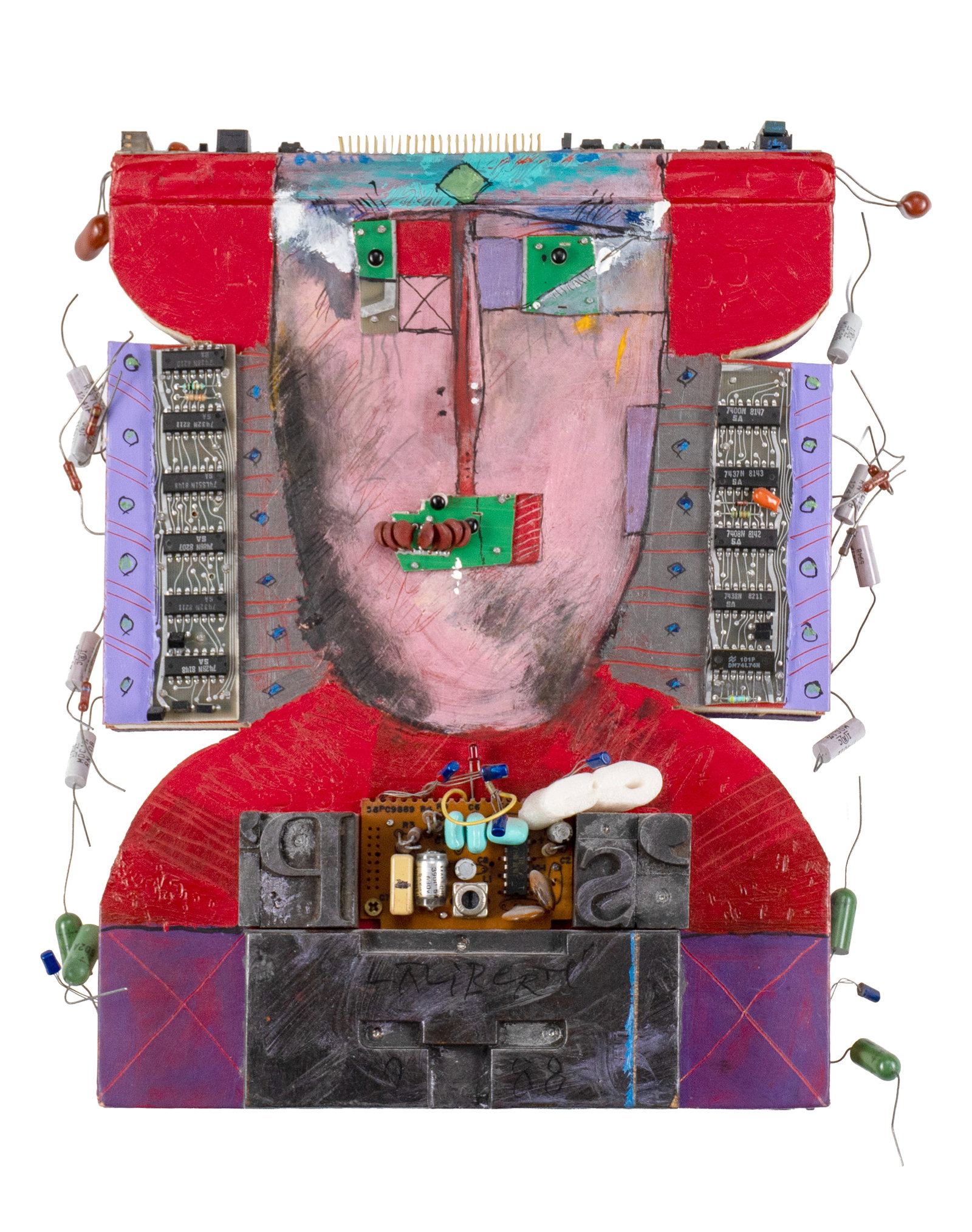 Laliberté, Norman - B6 "P.S" - 1988: Laliberté, Norman (1925-2021) B6 "P.S" (1988) Description: Mixed-media sculpture, sculpted book, and electrical component Dimension (PO): 11" x 12" x 2" Dimension (CM): 29,5 x 30,5 x 6 cm Condition