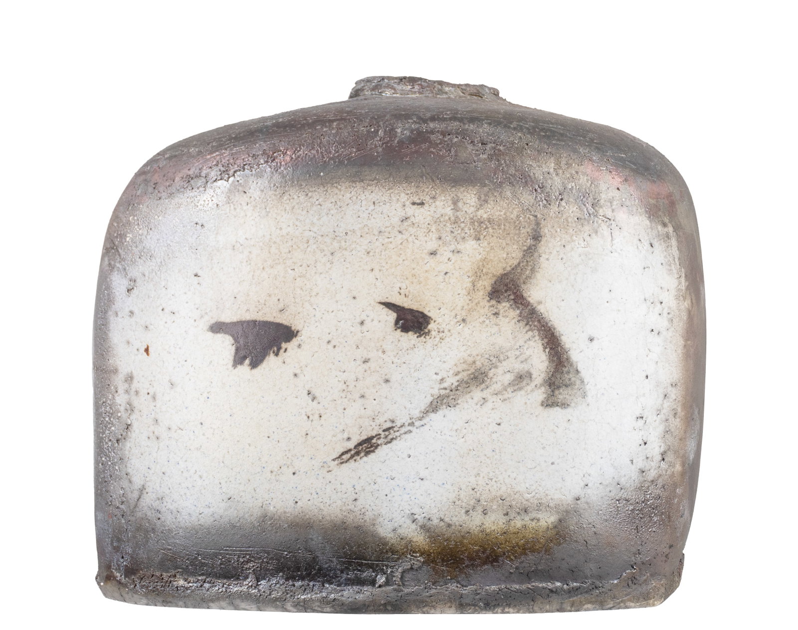 Bourbonnais-Ferron, Monique - Vase Raku: Bourbonnais-Ferron, Monique (1927–2017) Vase Raku Description (FR): Grand vase en ceramique Raku, non signé Description (EN): Large Raku ceramic vase, unsigned Dimension (PO): 12" x 14" x 8"