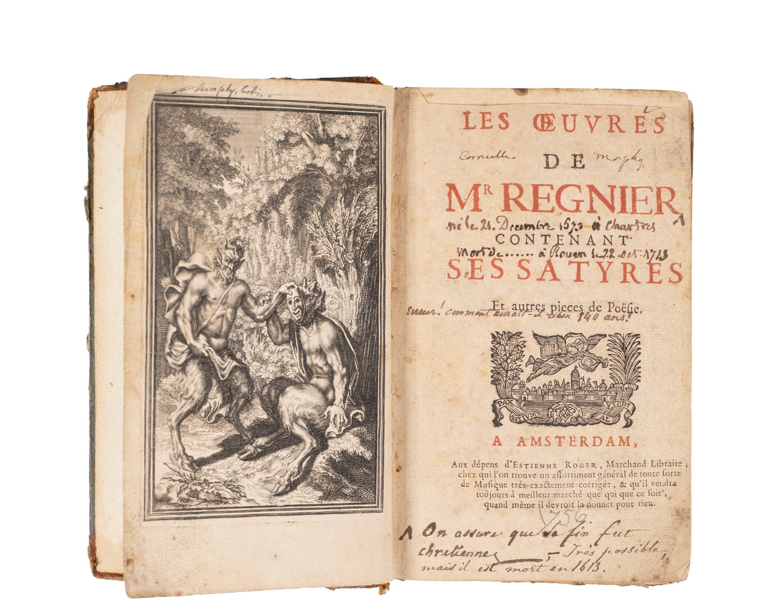 Régnier, Mathurin - Les oeuvres de Mr Regnier - date inconnue (début 1700?) - 2