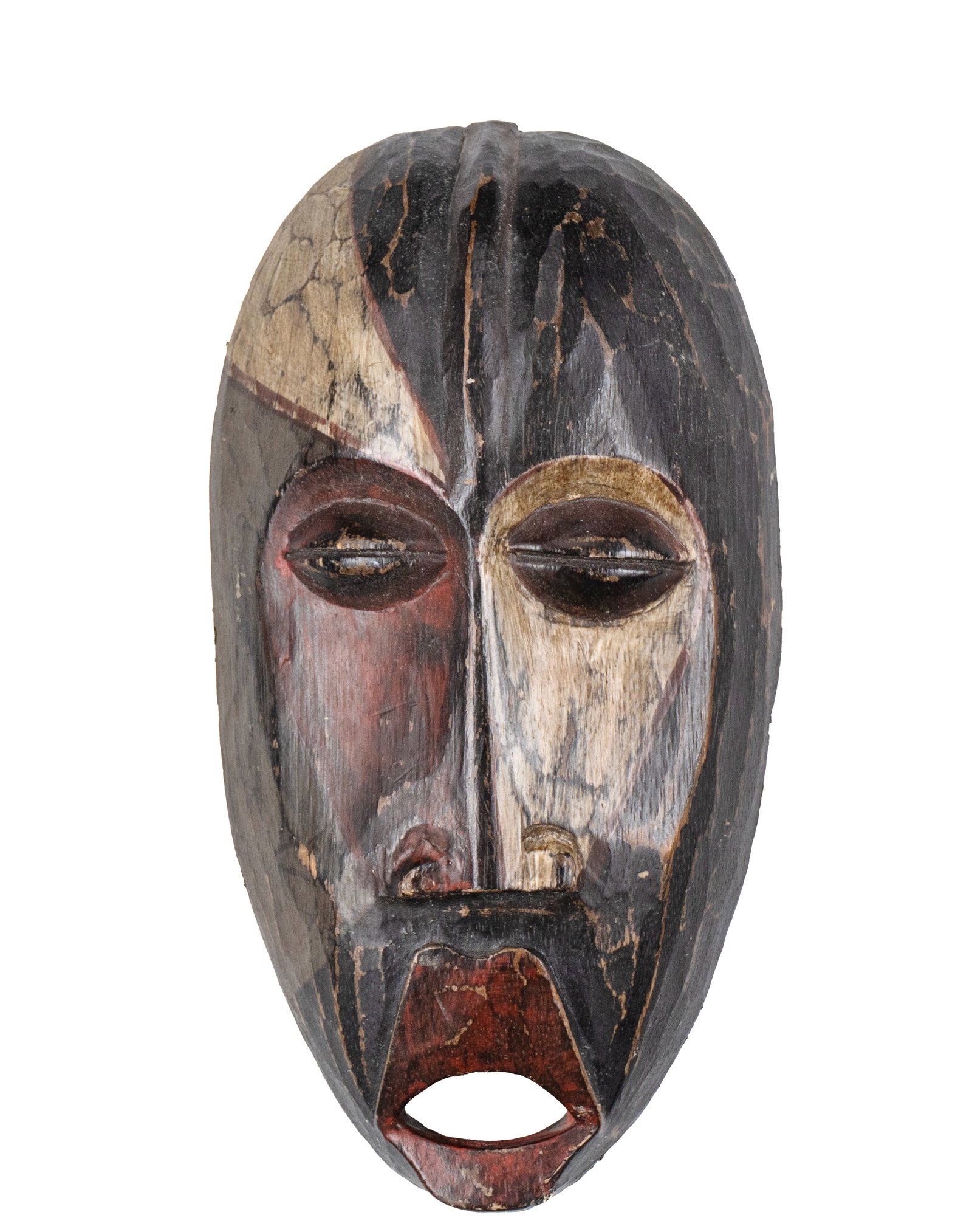 Lot of 2 carved wooden masks - 2