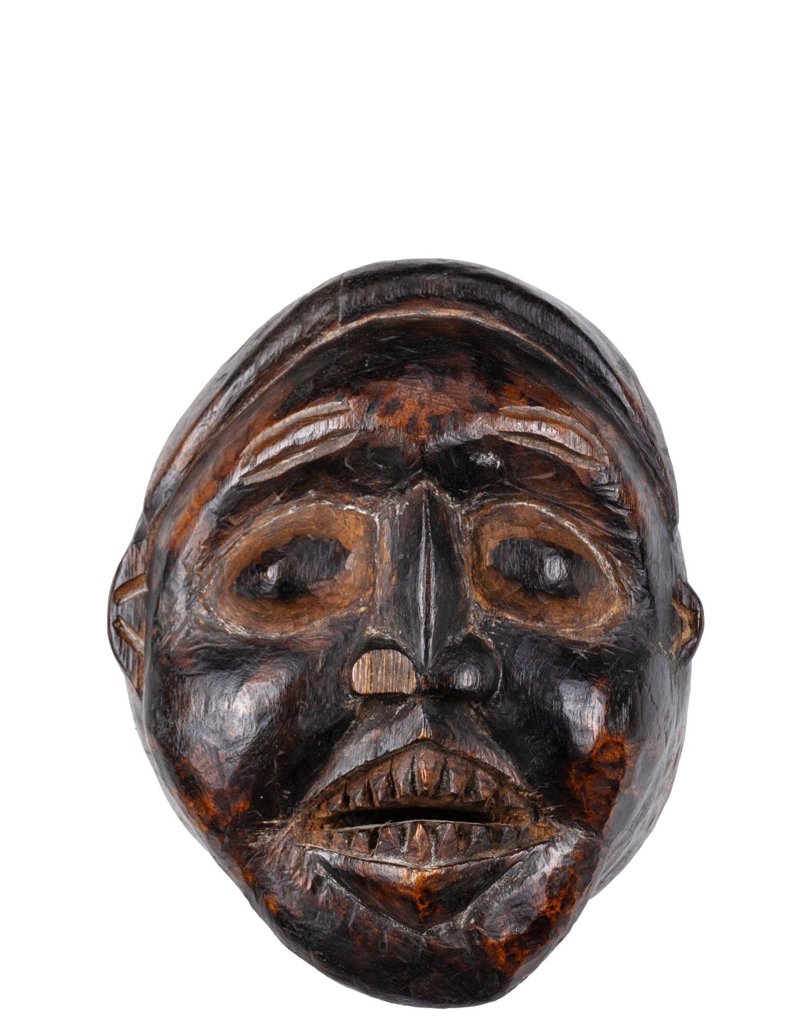 Lot of 2 carved wooden masks - 3