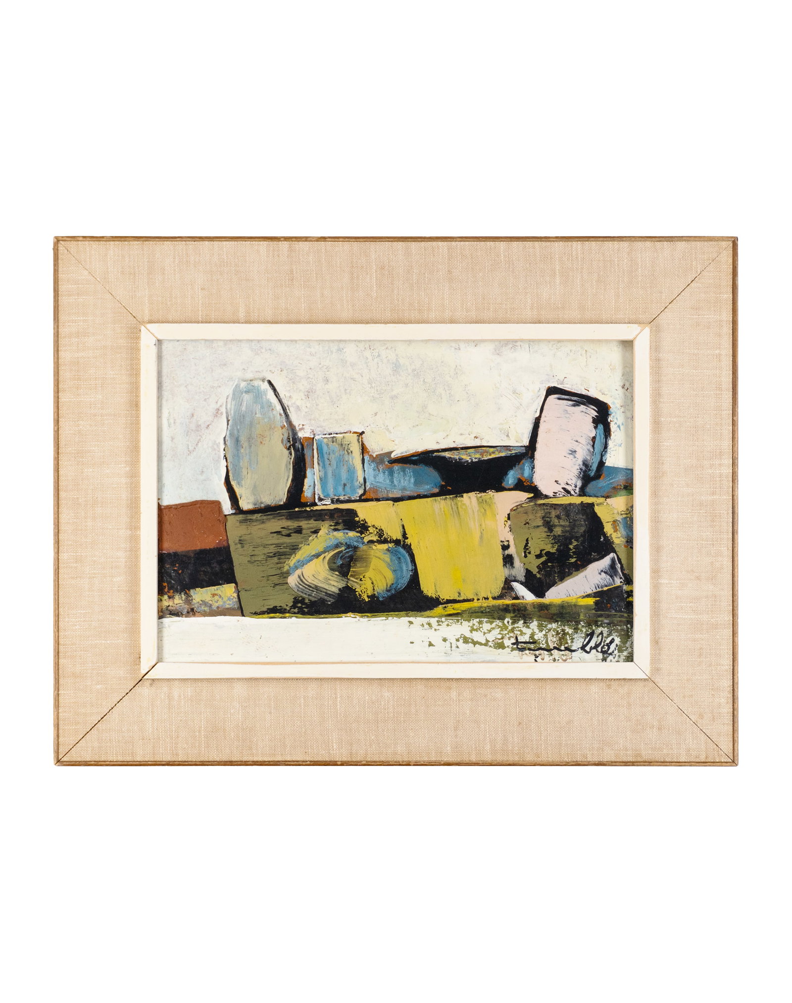 Tremblé, Léo-Paul - Abstract Still Life: Tremblé, Léo-Paul (1924-1995) Abstract Still Life Huile sur isorel, signée Tremblé en bas à droite Dimension: 9 2/5" x 13 1/2" 24 x 34,4 cm ------------- Tremblé,
