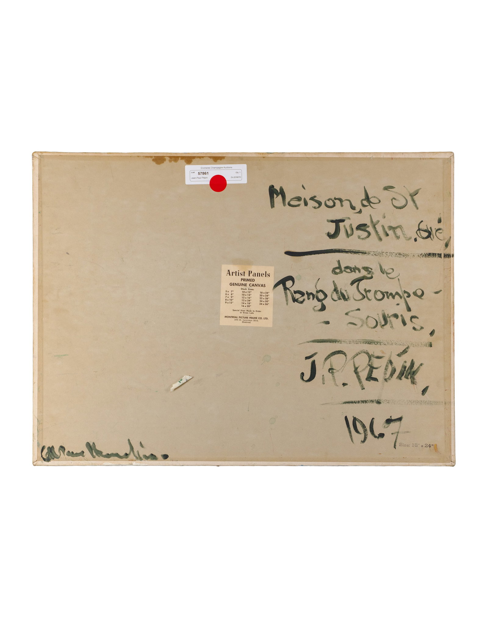 Pépin, Jean-Paul - 'Maison de St-Justin dans le rang du Trompe-Souris'' - 1967 - 3