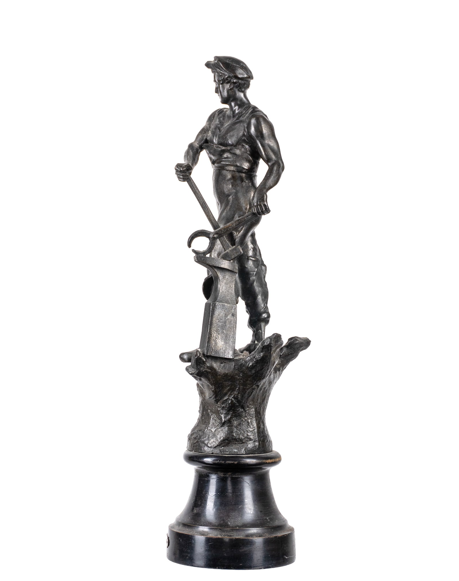 Sculpture of a blacksmith in spelter - 2