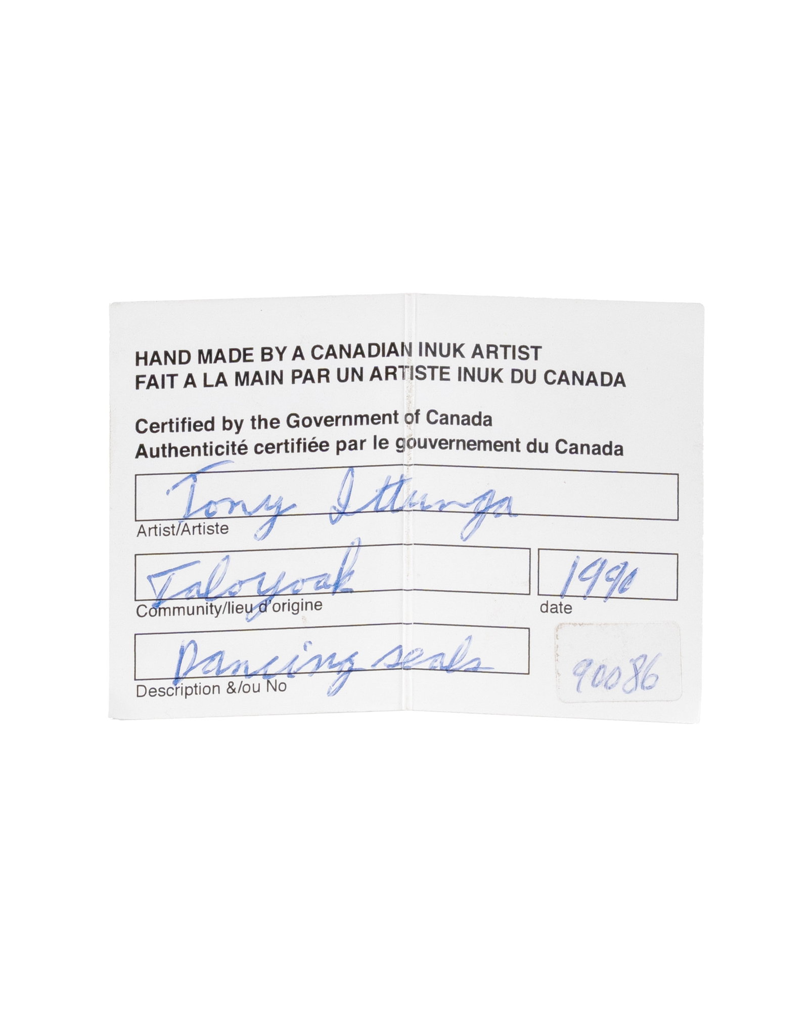Ittunga, Tony - Dancing Seals - 1990 - 5