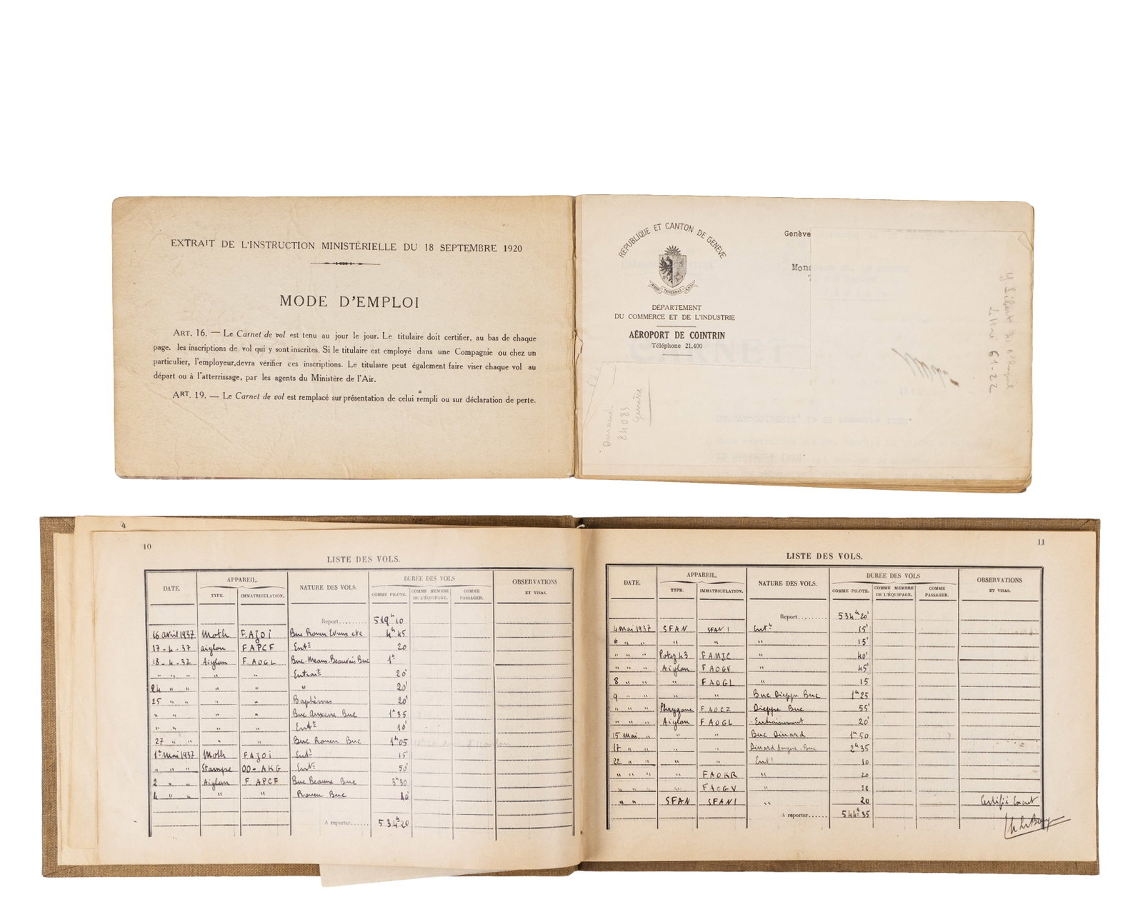 Antique French ‘Carnet de Vol’ - 2