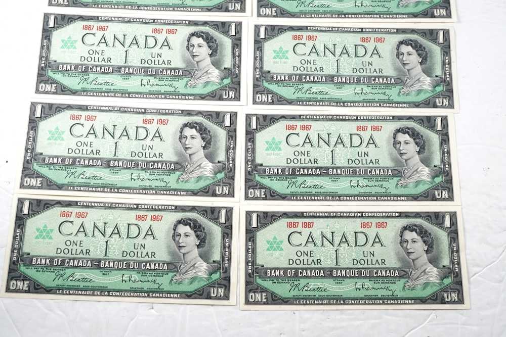 CANADA - #BC-40b 1 x $10 1954 AU et BC-45a 10 x $1 1967 Unc - 2