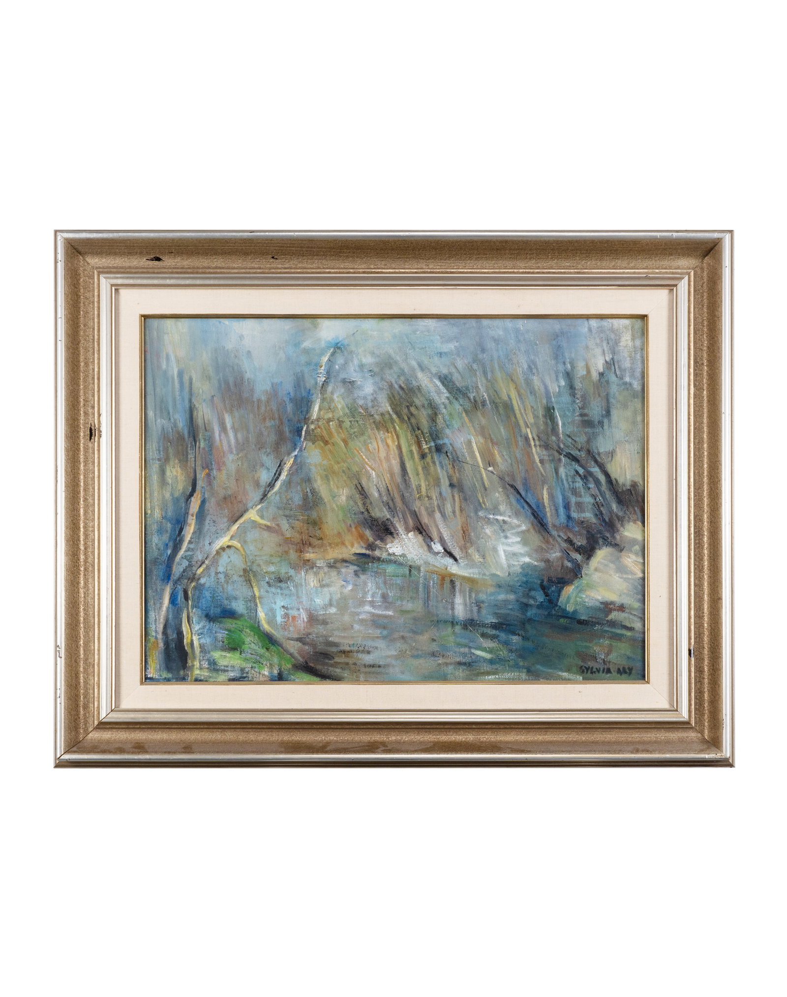 Ary, Sylvia - Lake in Winter: Ary, Sylvia (1923-2015) Russie/Canada Le lac en hiver Huile sur panneau entoilé, signée Sylvia Ary en bas à droite Dimension: 17 3/10" x 23 1/2" 44 x 59 cm ------------- Ary, Sylvia