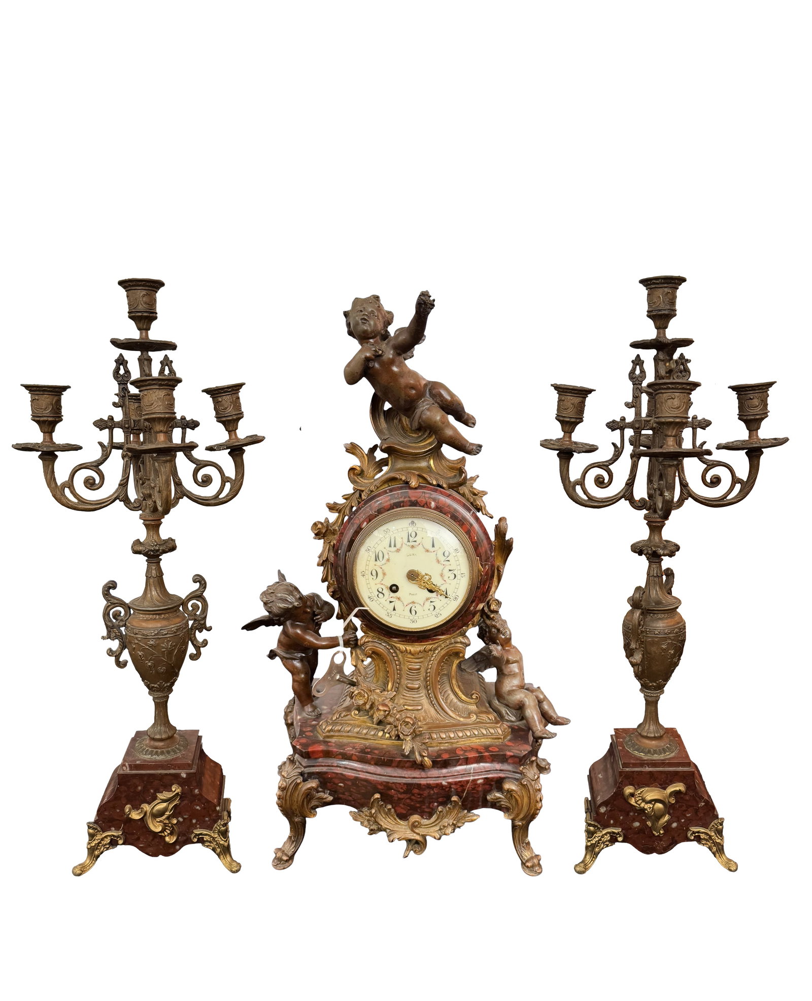 Marti, Samuel - Clock and candelabra group - Fin XIXe siècle - 2