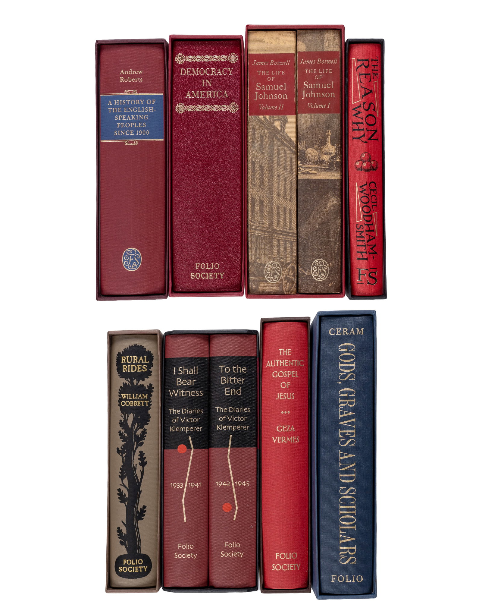 Lot of assorted Folio Society books - Entre 1968 et 2015: Lot de livres variés de la Folio Society (Entre 1968 et 2015) Lot de 10 livres avec leur boitier: Klemperer, Victor, The Diaries of Victor Klemperer: I shall bear witness 1933-1941, tome I,