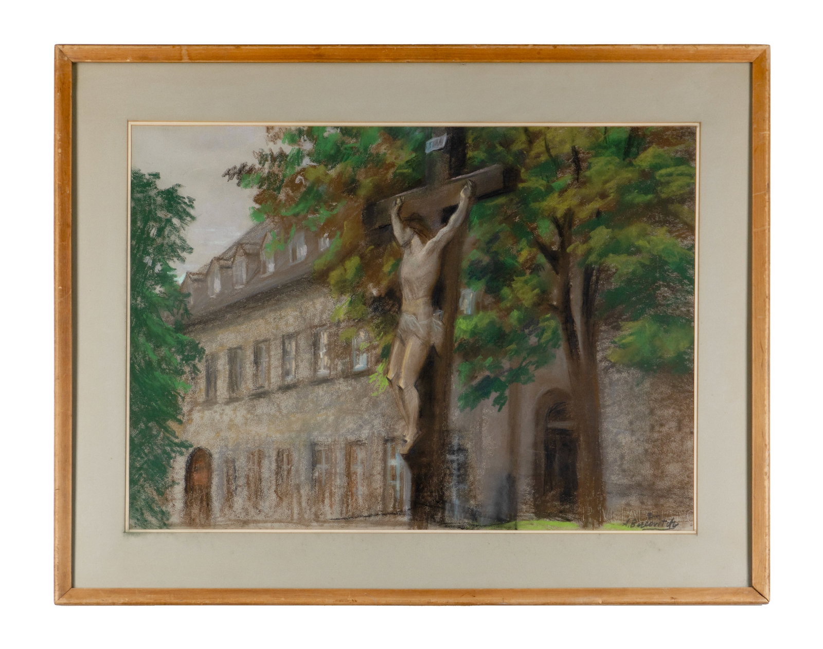 Bercovitch, Alexander - Christ: Bercovitch, Alexander (1891-1951 ) Christ Pastel et fusain sur papier signé en bas à droite. Dimension: 19'' x 25'' 48 x 63.5 cm ------------- Bercovitch, Alexander (1891-1951 ) Christ