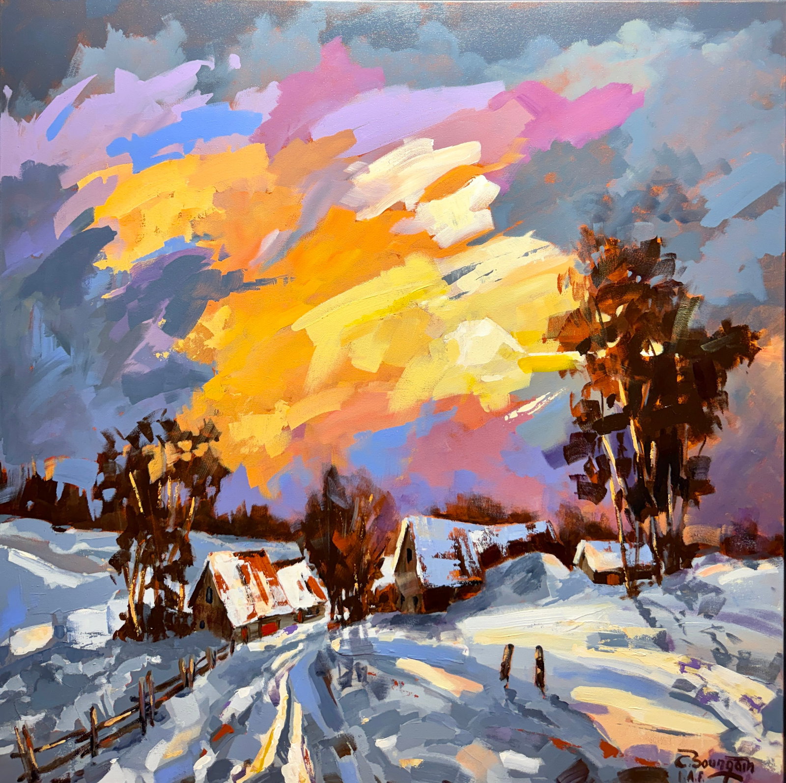 Bourgoin, Clarence - Avant de se coucher: Bourgoin, Clarence (1945-) Avant de se coucher Description (FR): Huile sur toile signée en bas à droite Description (EN): Oil on canvas signed lower right Dimension (PO): 76.2 x 76.2 cm
