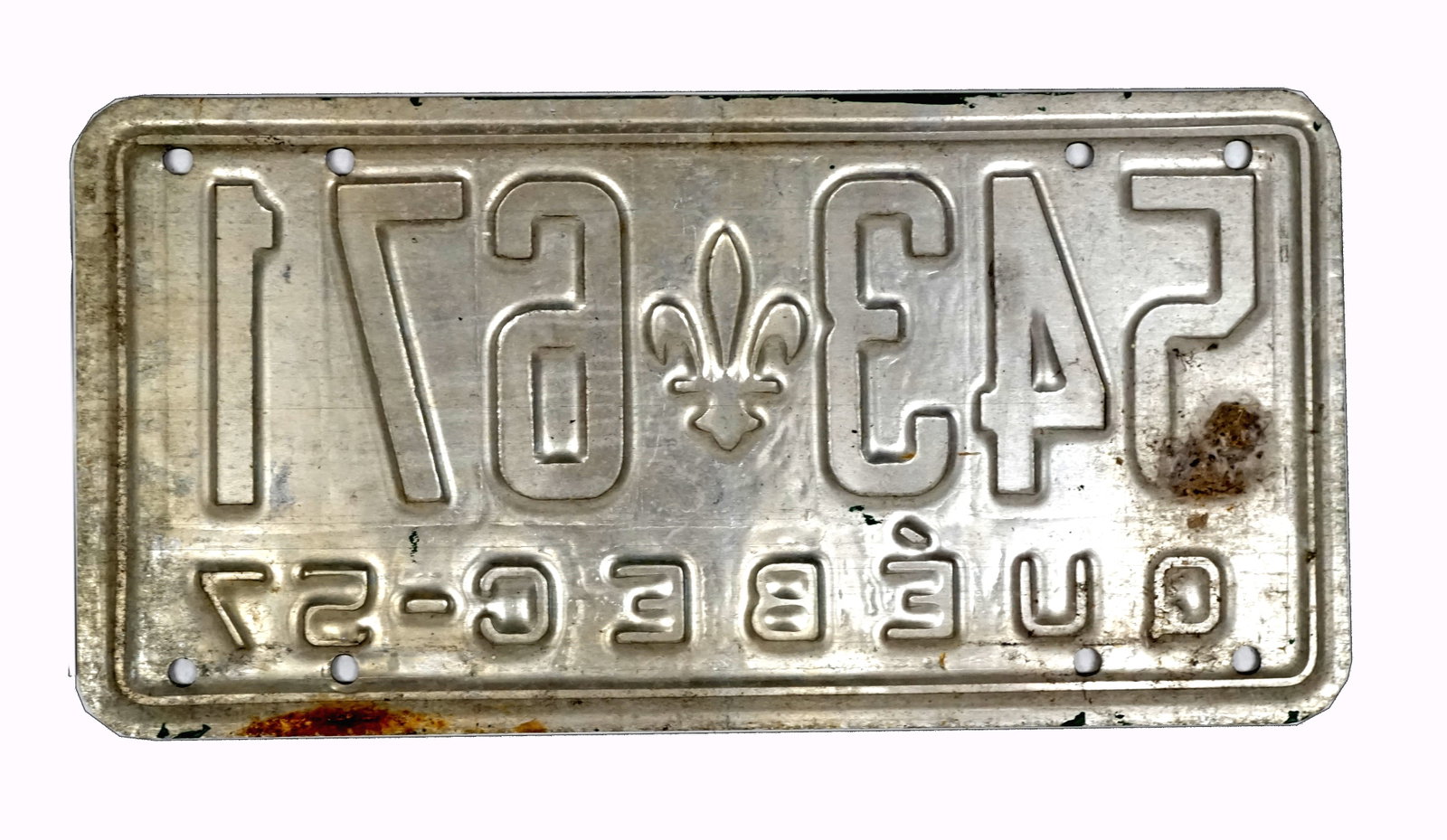 1957 license plate #543-671 - 2