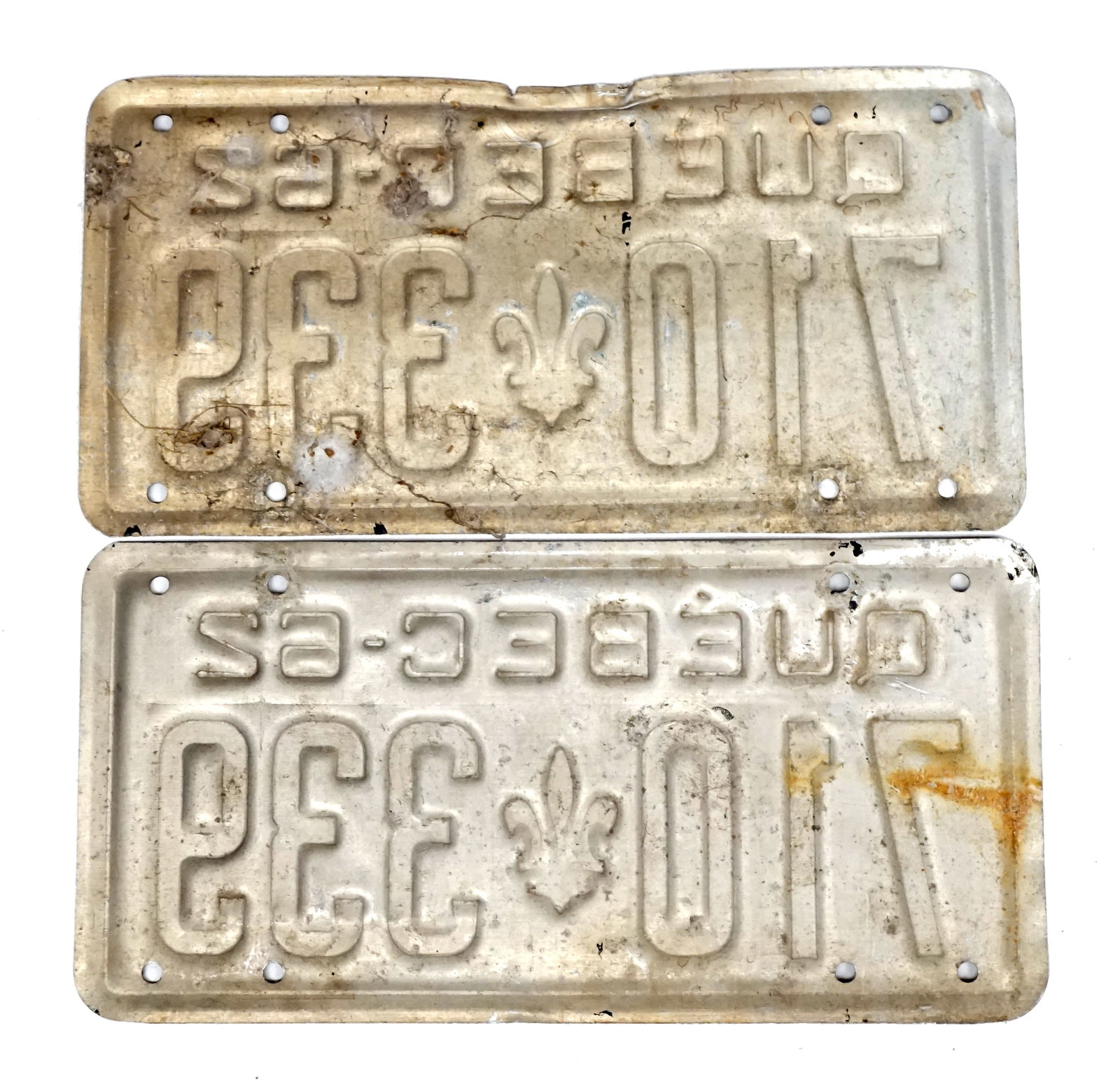 1962 license plate pair #710-339 - 2