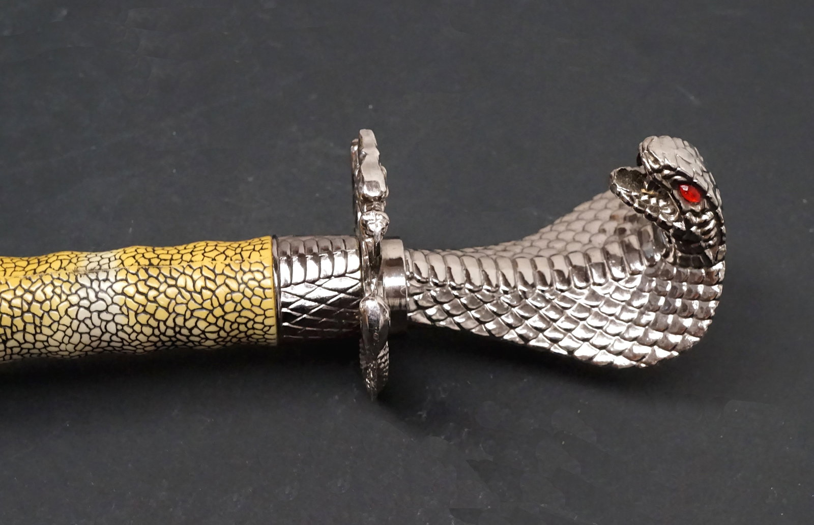 24-inch katana with metal cobra head pommel. - 2