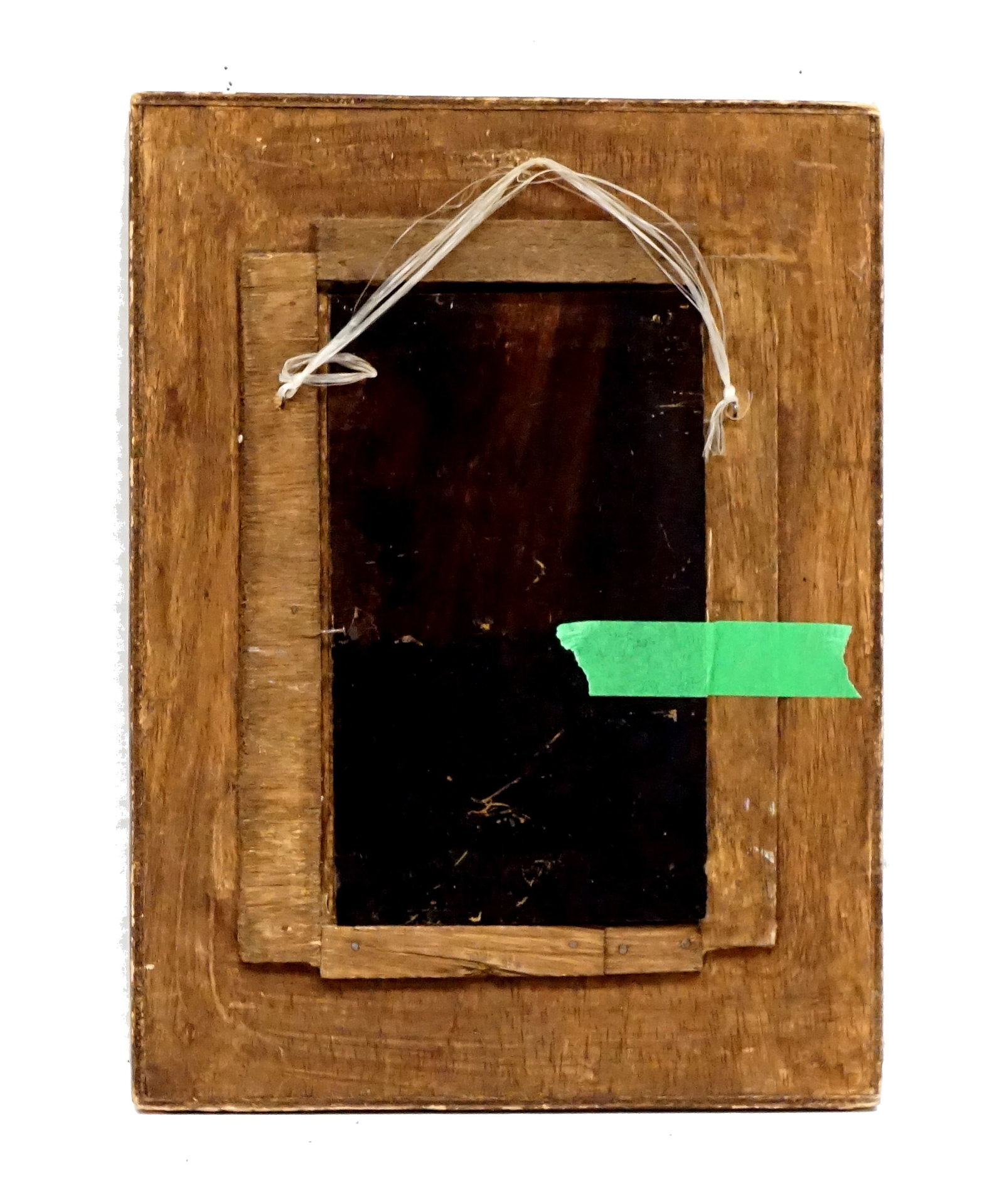 Vintage Peruvian folk art reverse painted glass mirror - 4