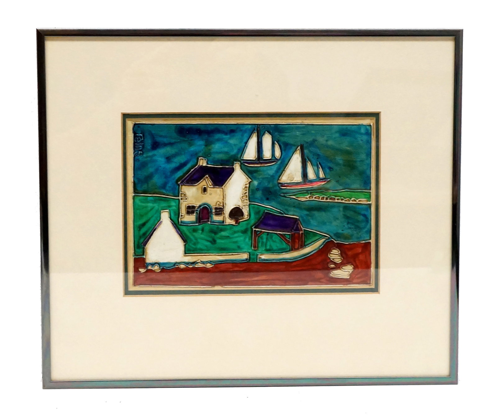 Vintage Fat Lava ceramic wall plaque: Plaque murale en céramique vintage Fat Lava signé REMS dans le coin supérieure gauche, encadré Dimension: 8 x 6 pouces 8 x 6 pouces Rapport de condition: bonne condition ----------