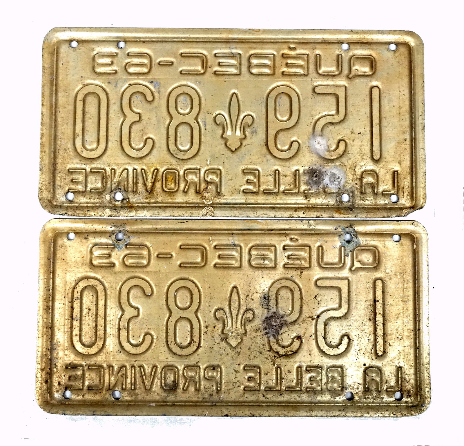 1963 license plate pair #159-830 - 2