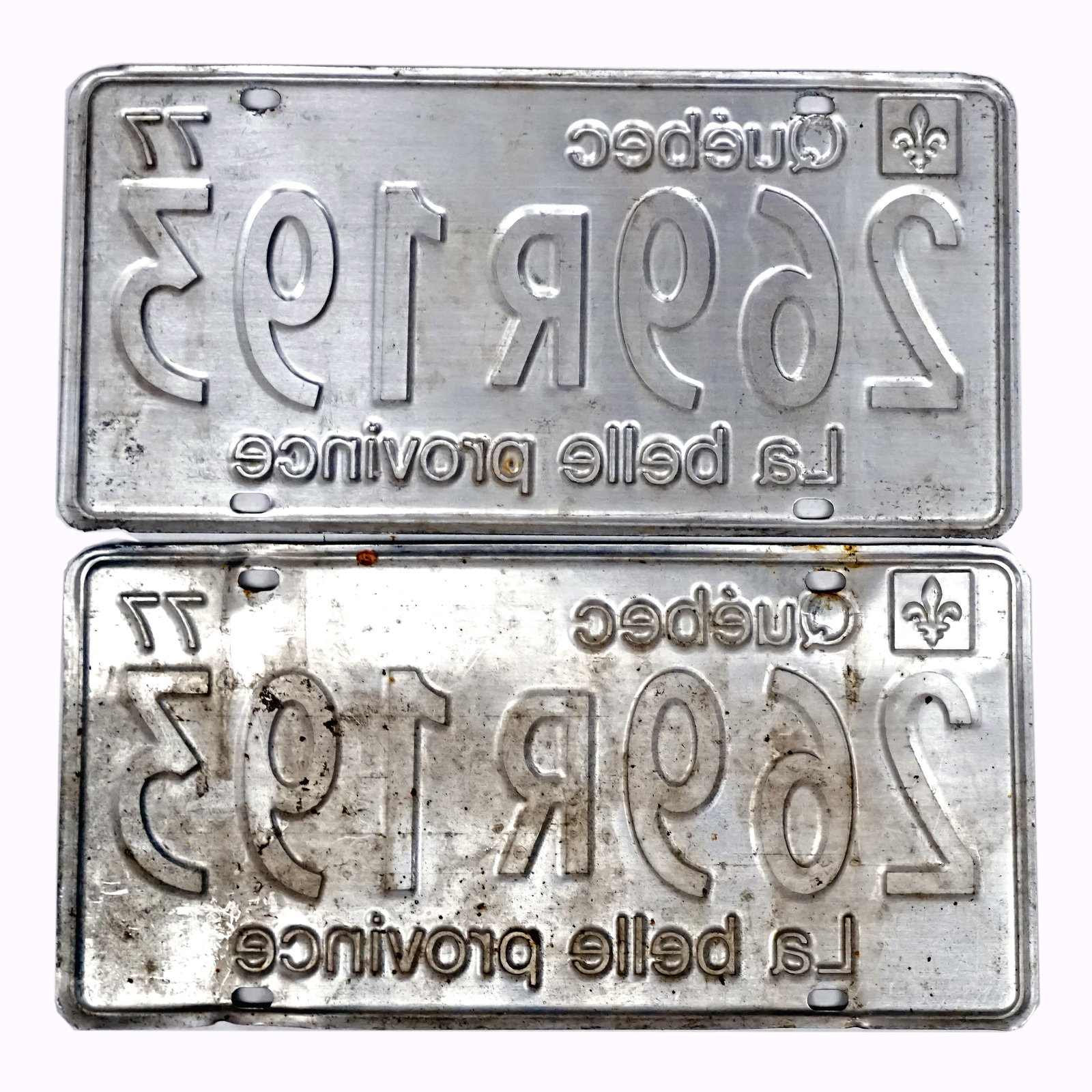 1977 license plate pair #269R193 - 2