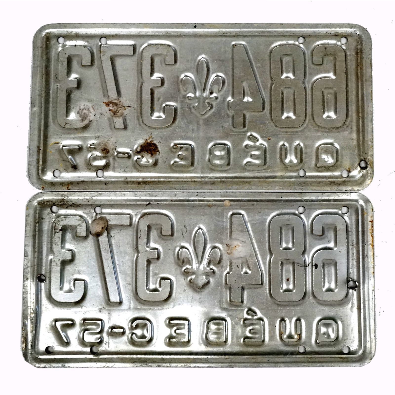 1957 license plate pair #684-373 - 2