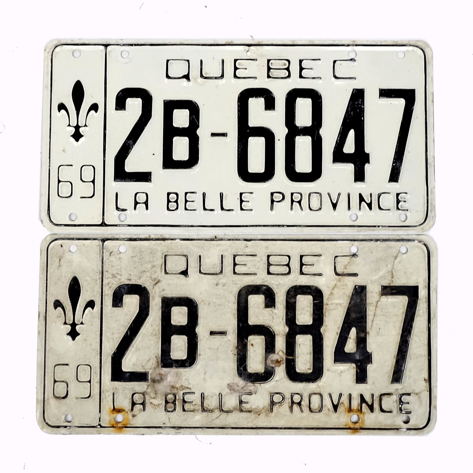 1969 license plate pair #2B-6847 (1 of 2)