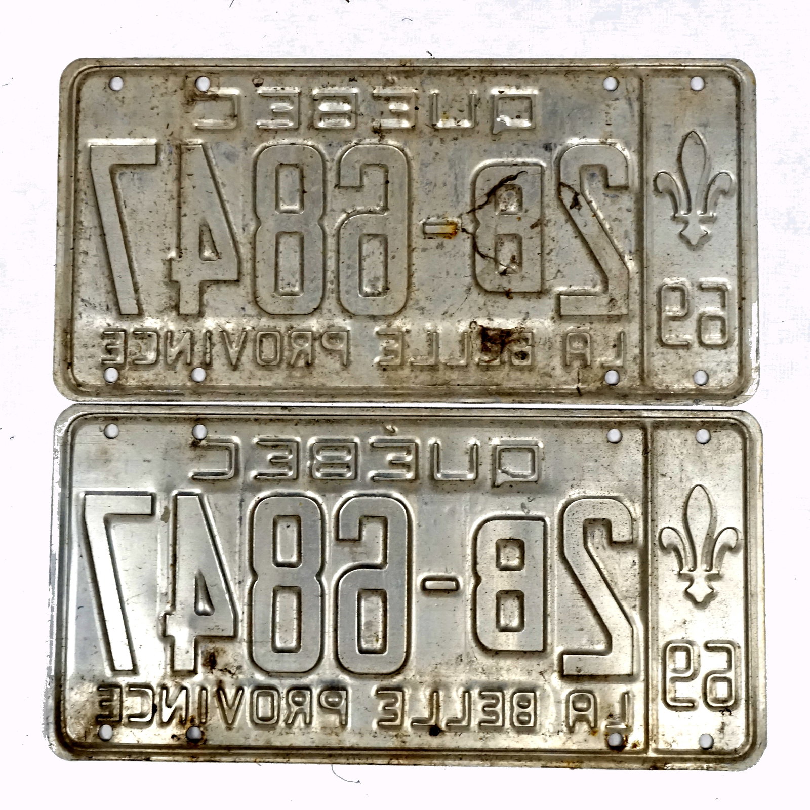 1969 license plate pair #2B-6847 - 2