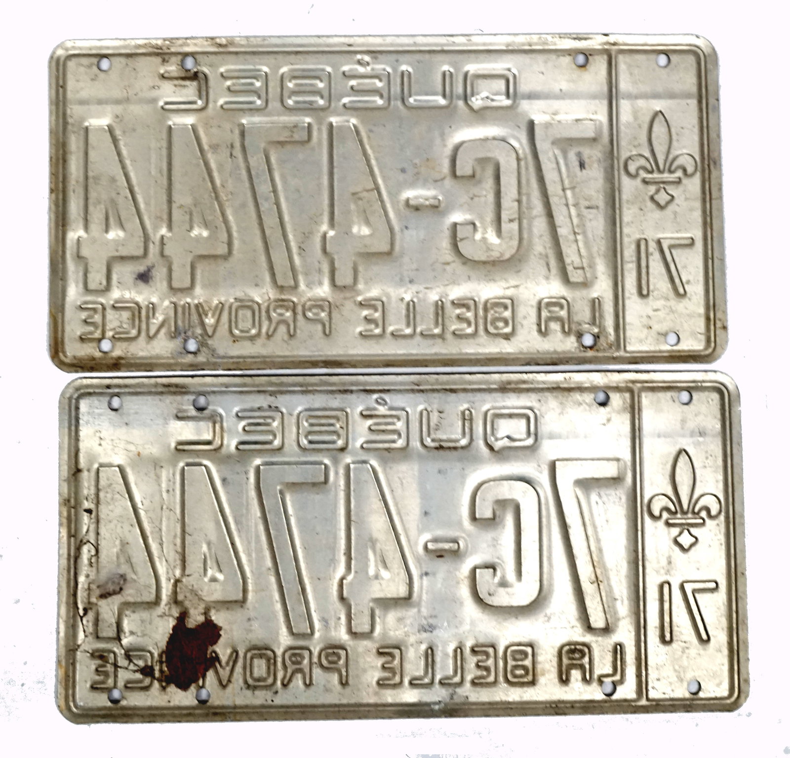 1971 license plate pair #7C-4744 - 2