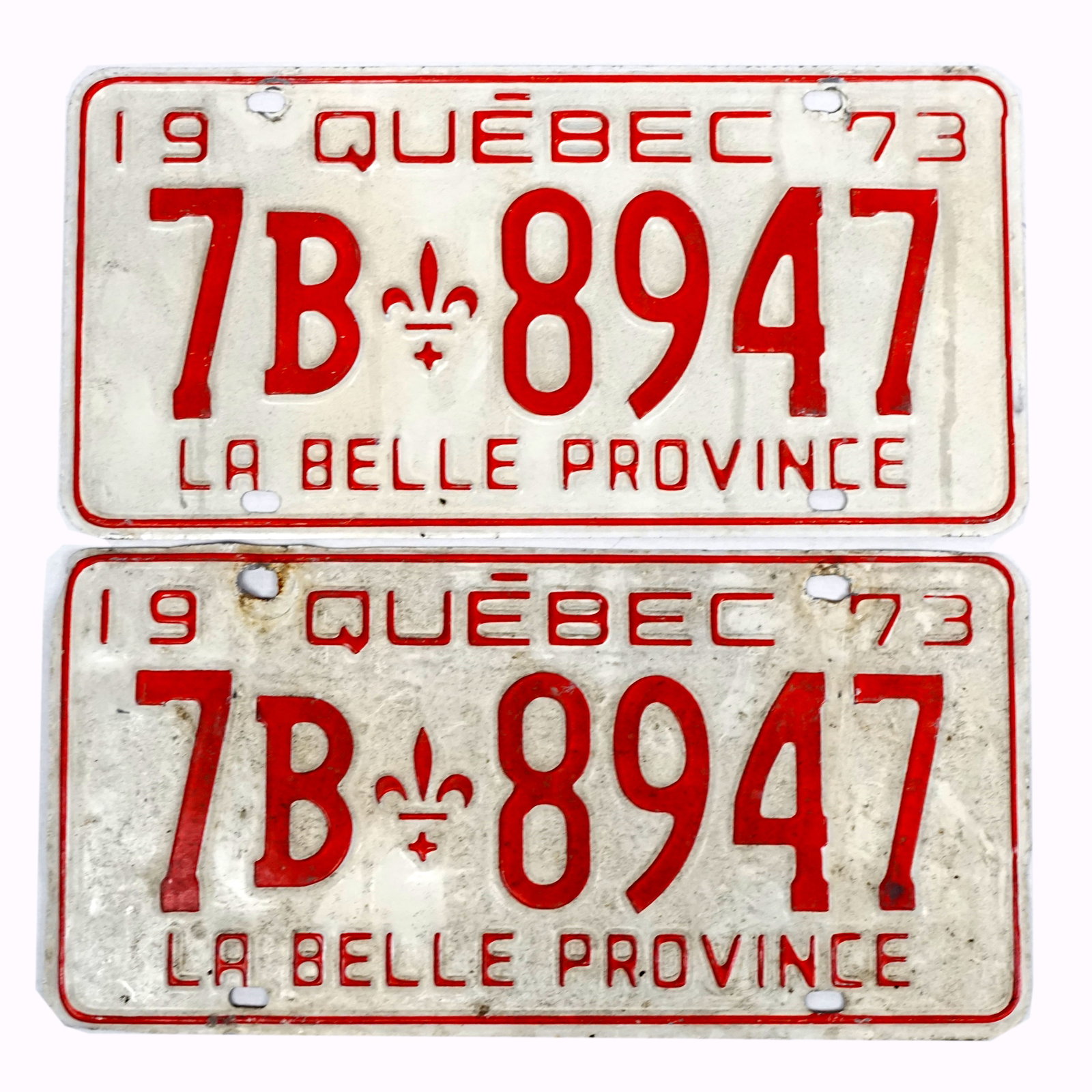 1973 license plate pair #7B-8947 (1 of 2)