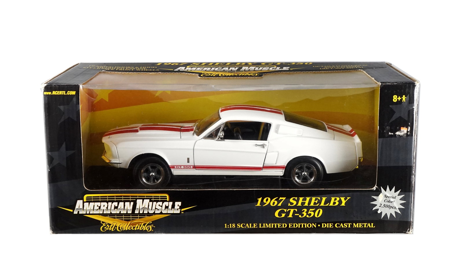 American Muscle - 1967 Shelby GT-350: American Muscle 1967 Shelby Gt-350 voiture en métal 1:18 ERTL collection. couleur en édition limité a 2500 auto Rapport de condition: boite l/gerement abimée -------------