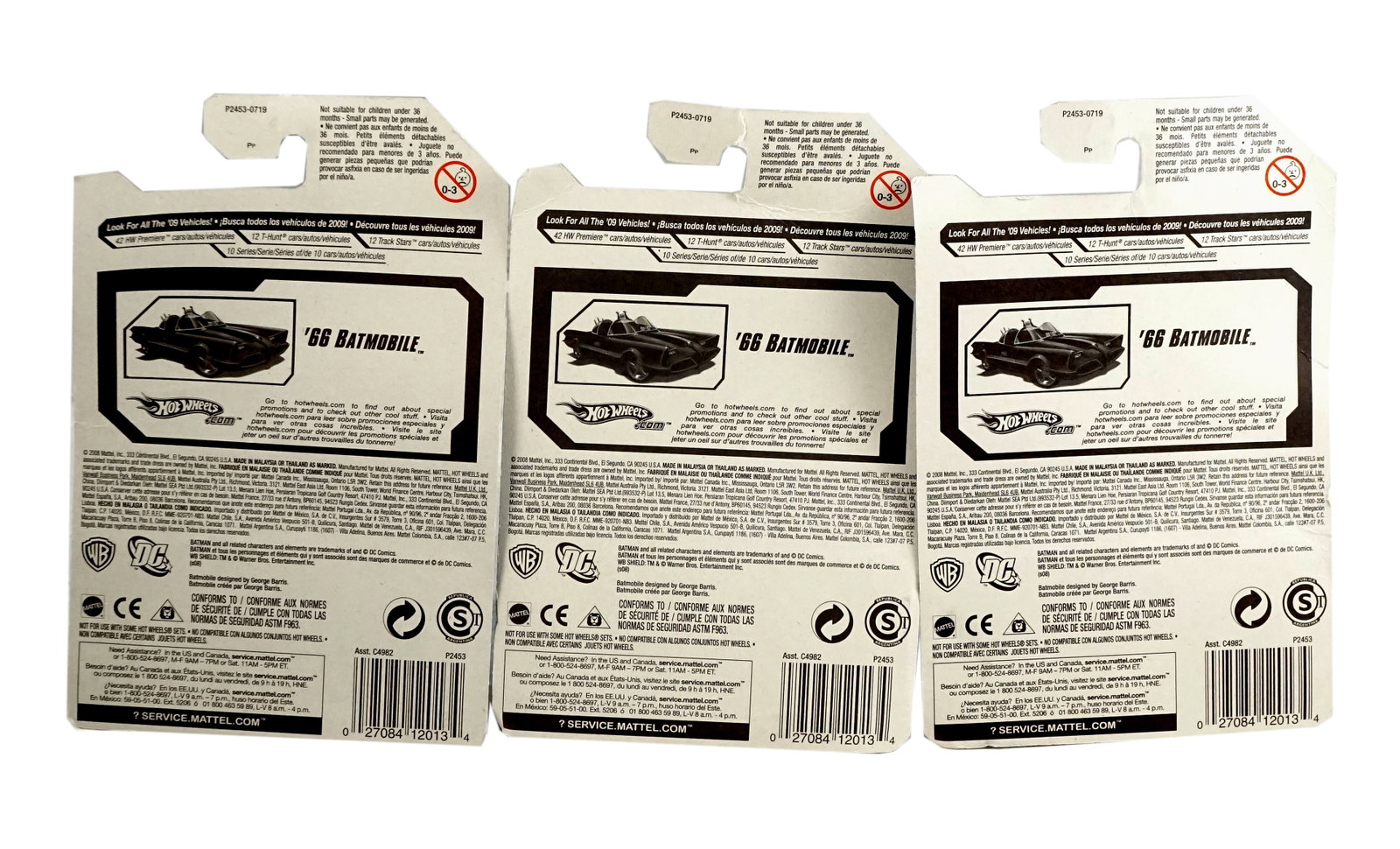 Hot Wheels - 3 X Batmobile - 3