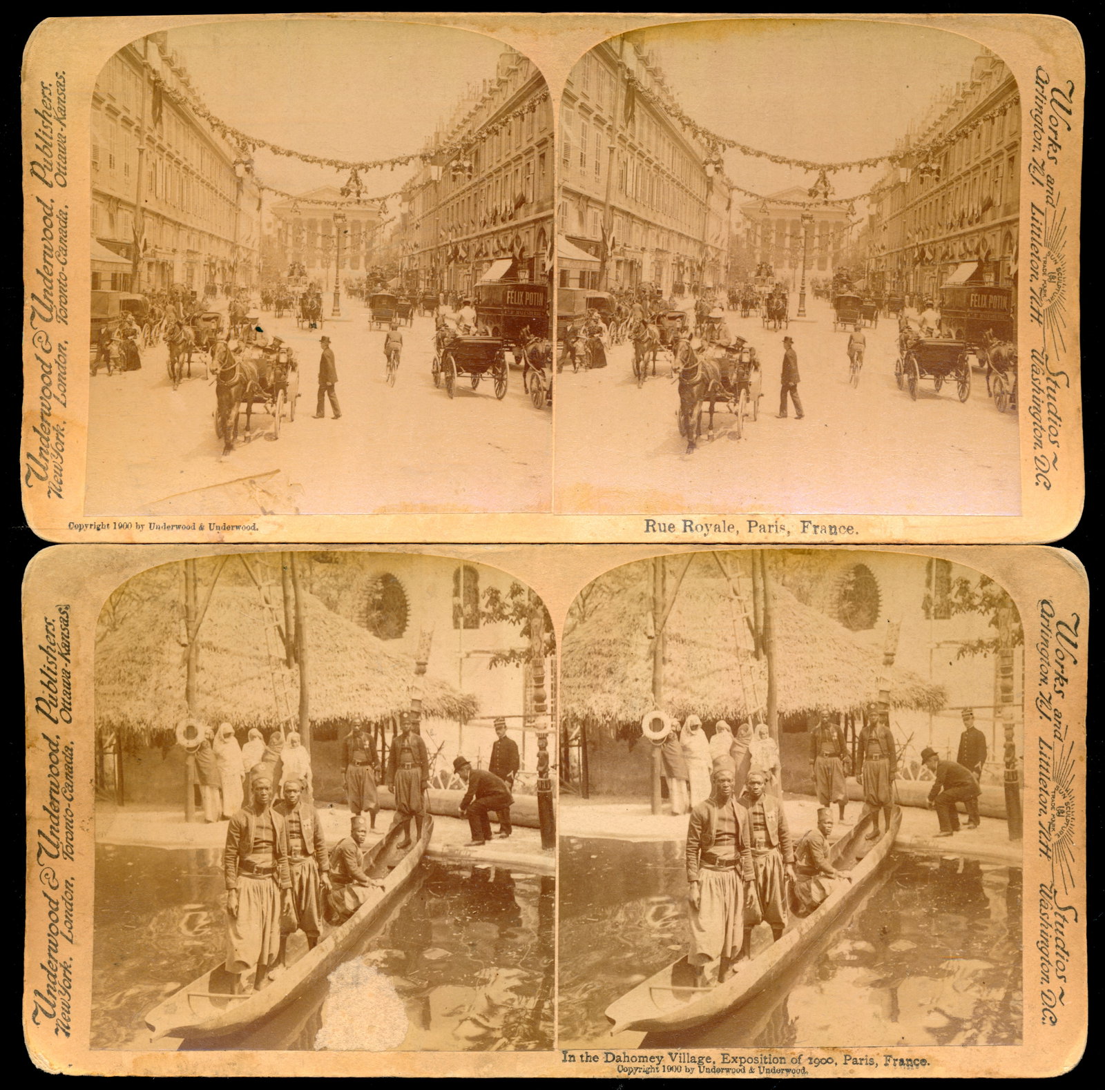 55 stereoscopic photographic cards - circa 1900 - 2
