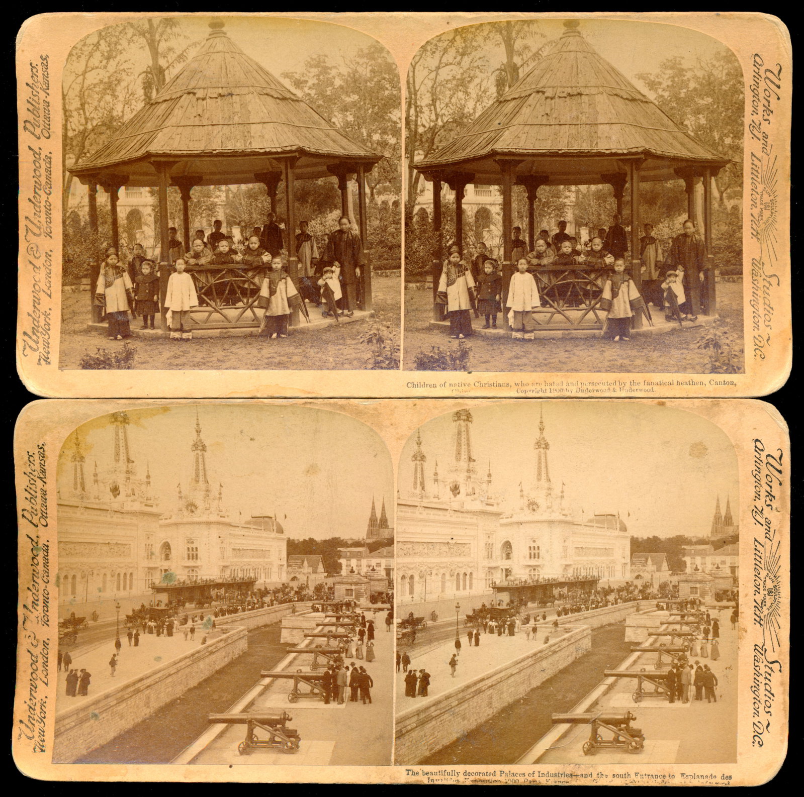 55 stereoscopic photographic cards - circa 1900 - 3