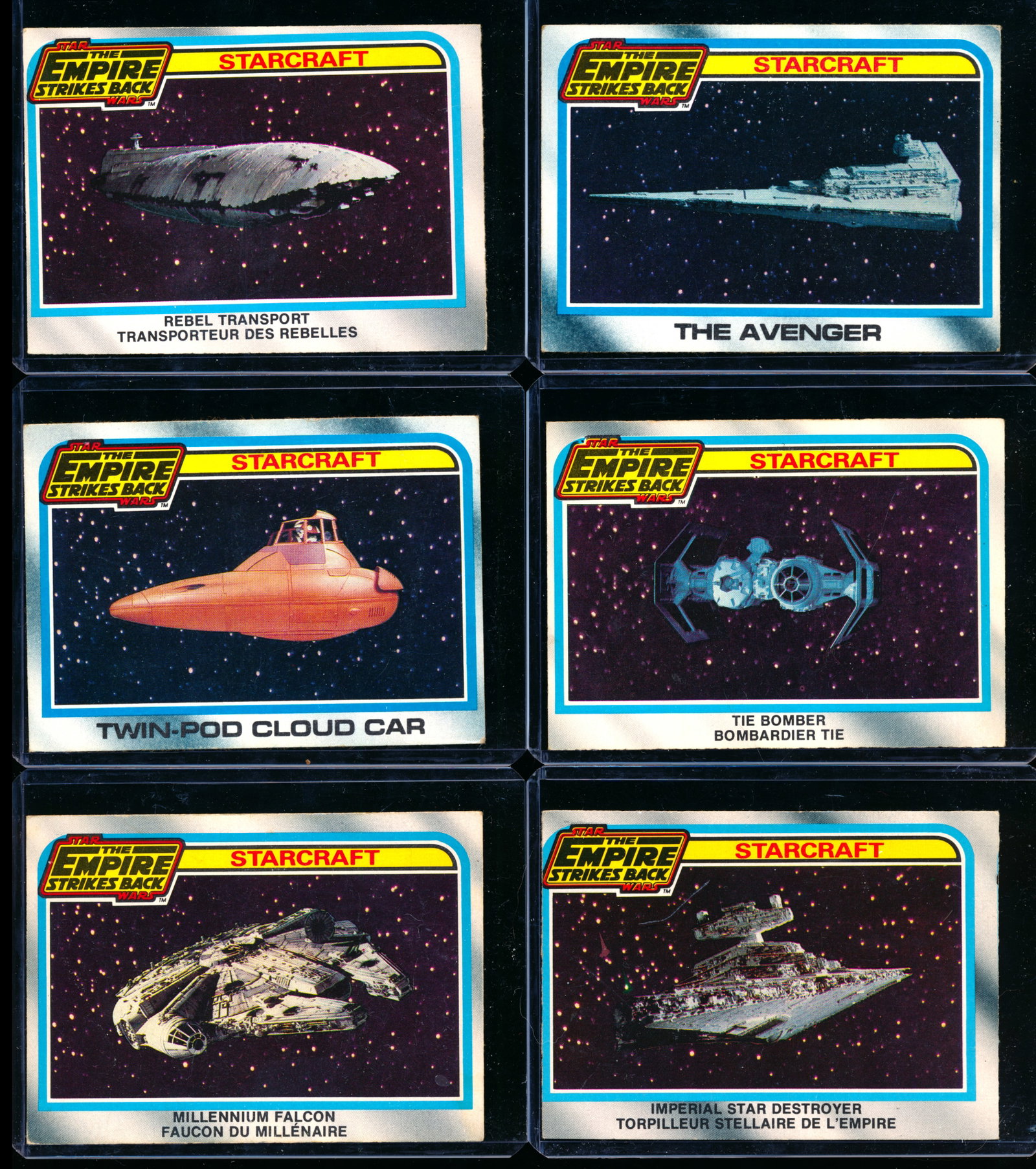 26x Star wars collectible card: 26x Carte collectionable Star wars produit pas Lucasfilm en 1980 et imprimé par o-pee-chee et topps. cartte de 1ere et 2e série. Rapport de condition: bonne condition ------------- 26x Star