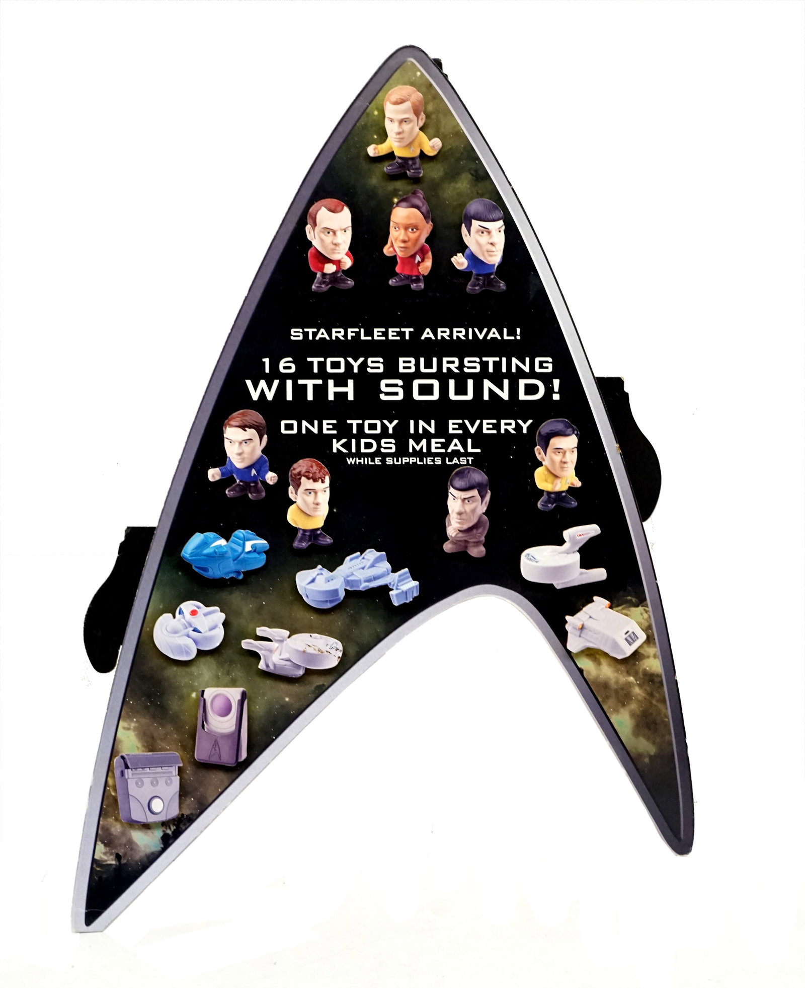 Star-Trek - Promotional Display: Star-Trek Panneau Promotionel Jouets offert chez Burger-King mesure:36 pouces de haut par 22 de large Rapport de condition: bonne condition ------------- Star-Trek Promotional Display Condition