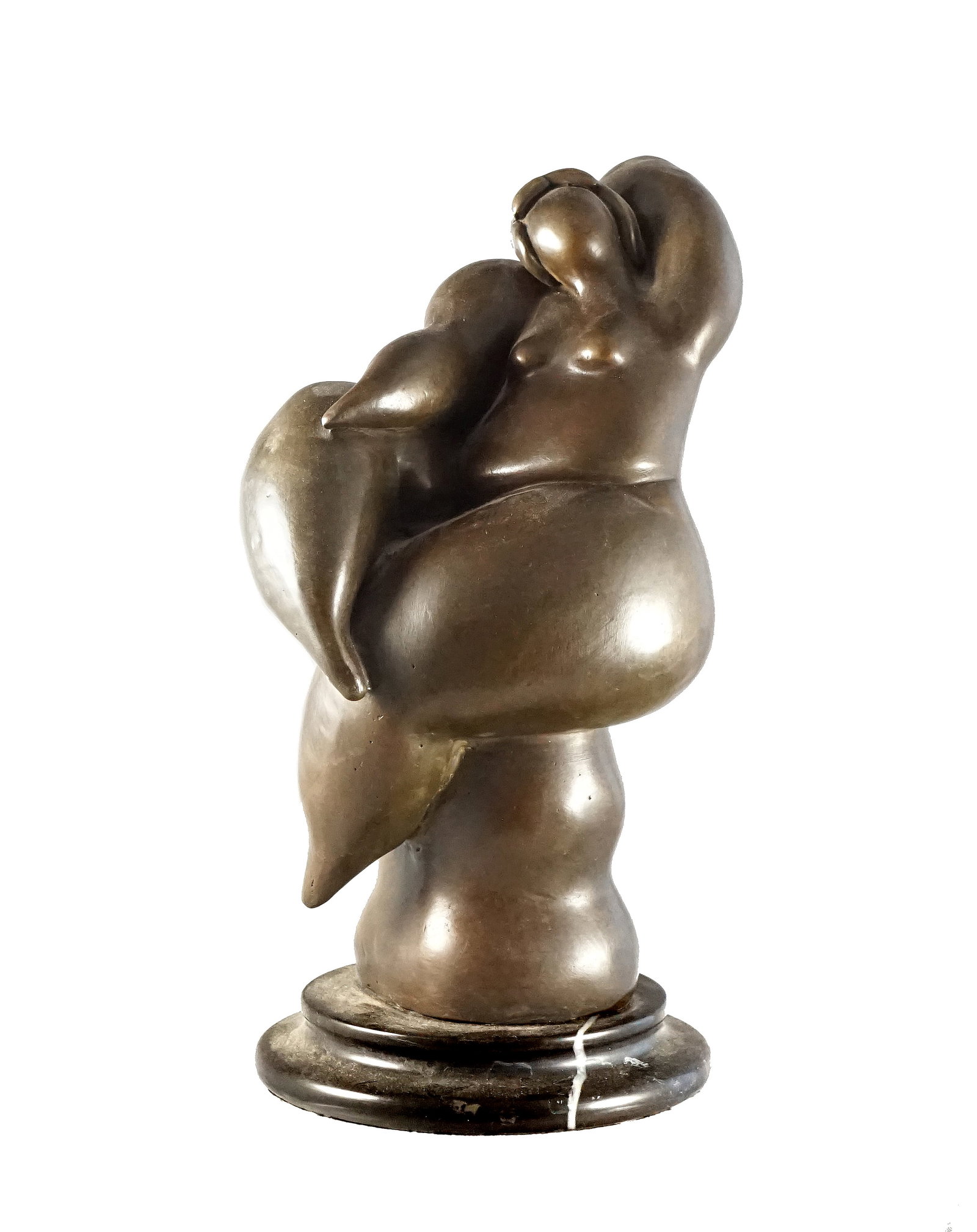 Milo, Max - Bronze Sculpture: Milo, Max Sculpture en Bronze Pose de femme sur socle de marbre. Mesure: 12.5 x app 6 pouces Rapport de condition: Bonne condition ------------- Milo, Max Bronze Sculpture Woman posing on a marble