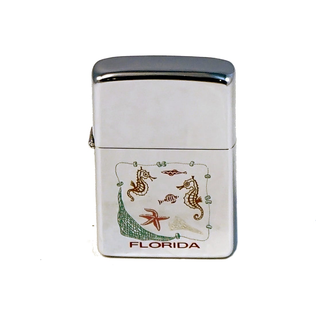 Zippo - Lighter: Zippo Briquet Modele Florida Rapport de condition: usagé, manque pierre ------------- Zippo Lighter Florida model Condition Report: used, missing the stone
