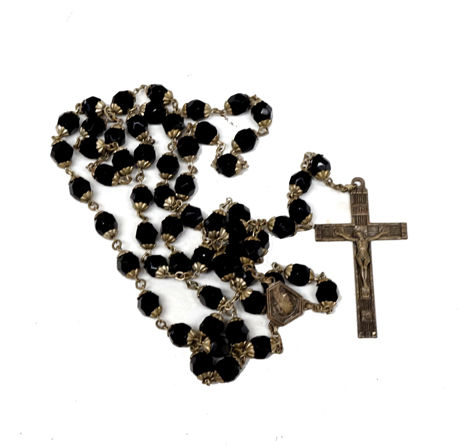 7 different rosaries with beads, cross adorned with Christ - 4