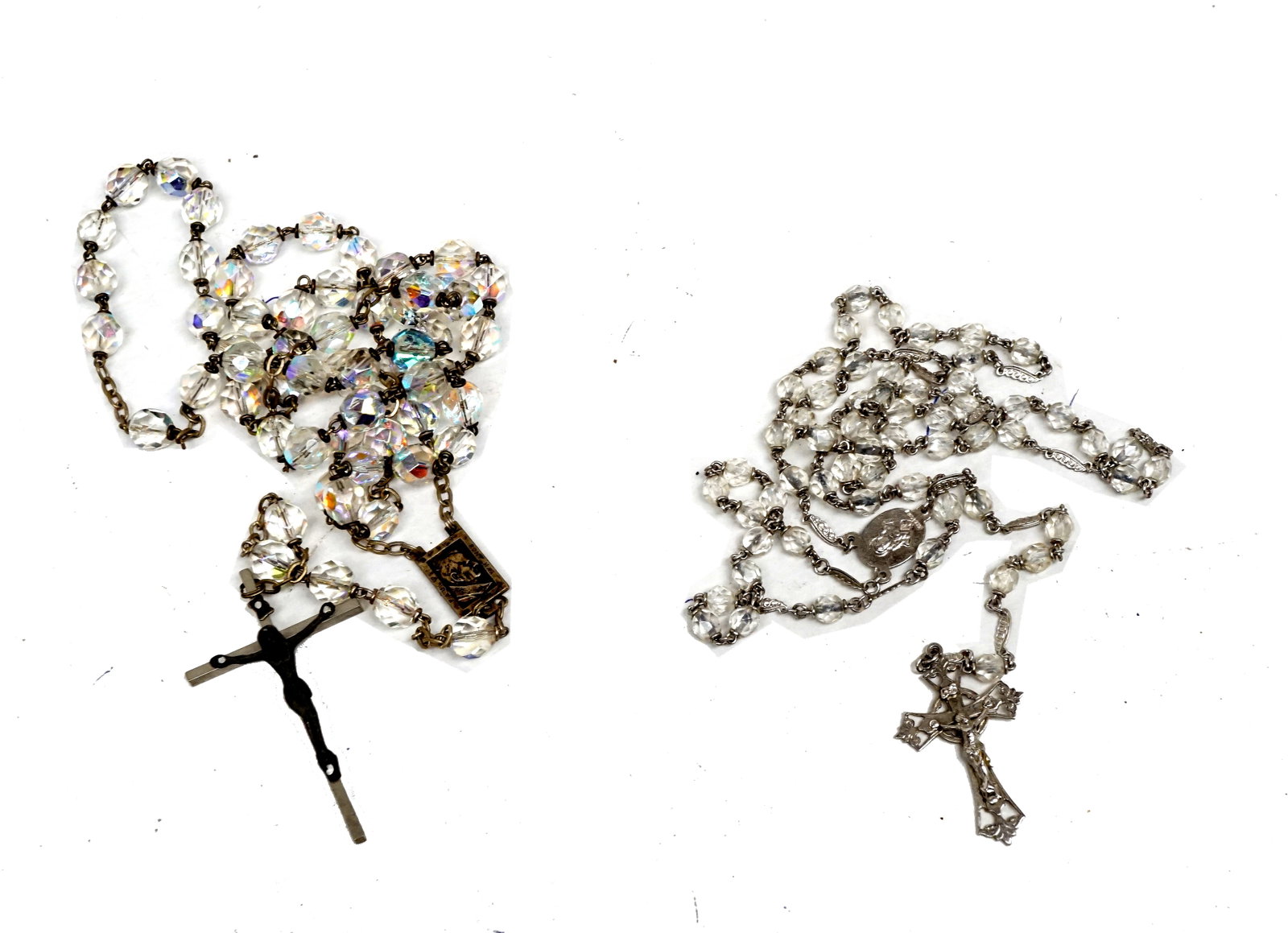 7 different rosaries with beads, cross adorned with Christ - 5