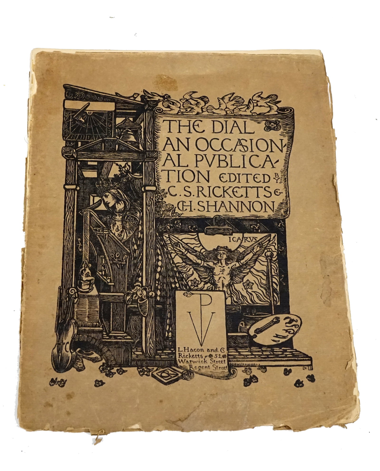 Antique publication: Publication ancienne The dial an occasion al publication, Édité par C.S Ricketts et Charles Shannon Rapport de condition: certaine page sont détachées du livre, couverture